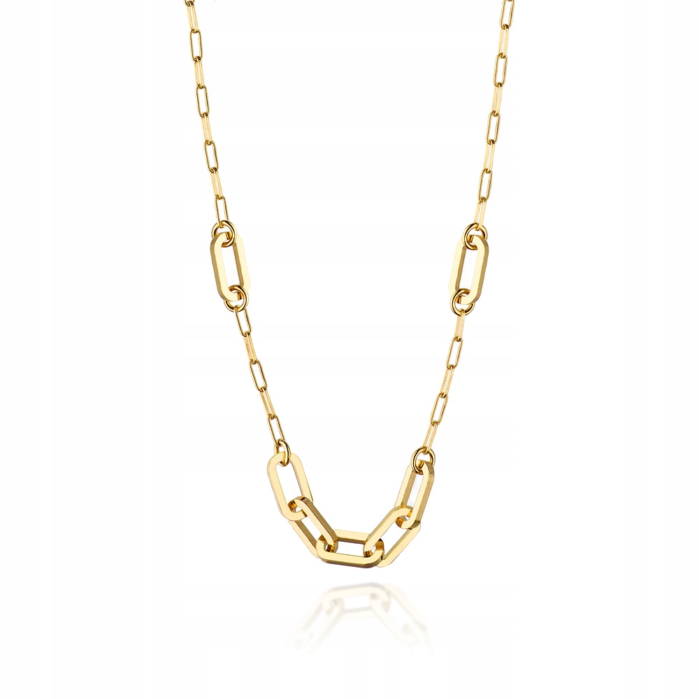 Silný Pozlácený Řetízek stříbro 925 Široké Články