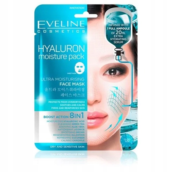 

Eveline Hyaluron Moisturing maska w płachcie 8w1