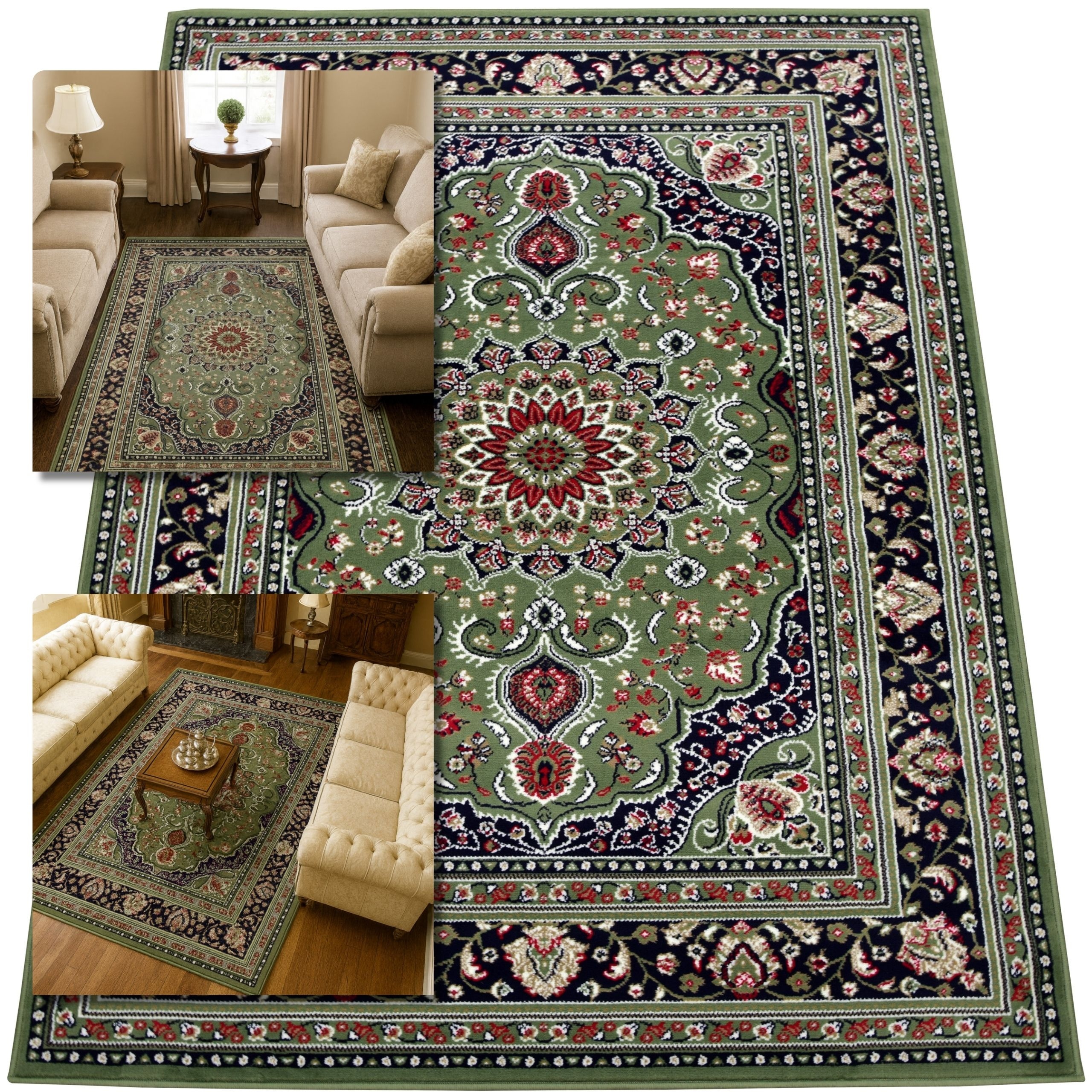 Koberec 80x300 Venezia Zelený Koberec Do Obývacího Pokoje Belgický Koberec Do Ložnice