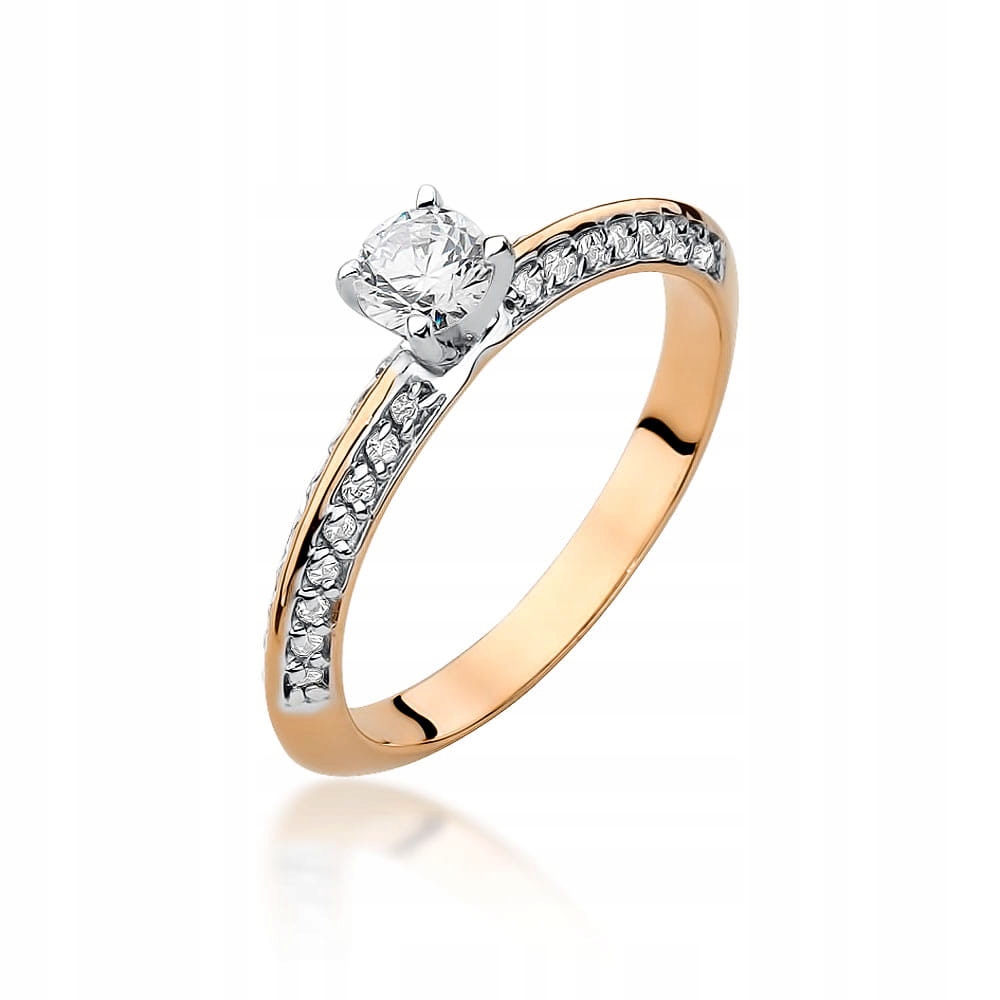 

Różowe Złoto Pierścionek Z Diamentami 0,46 Ct 585
