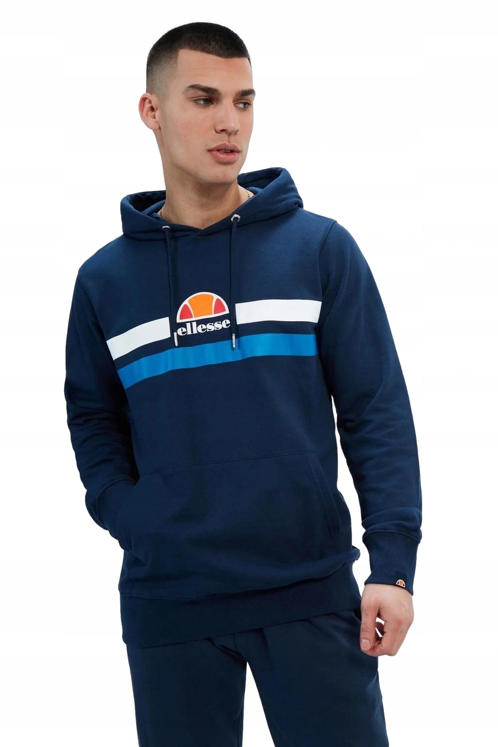 pánská mikina Ellesse s kapucí od značky hoodie Alroni, tmavě modrá bavlna