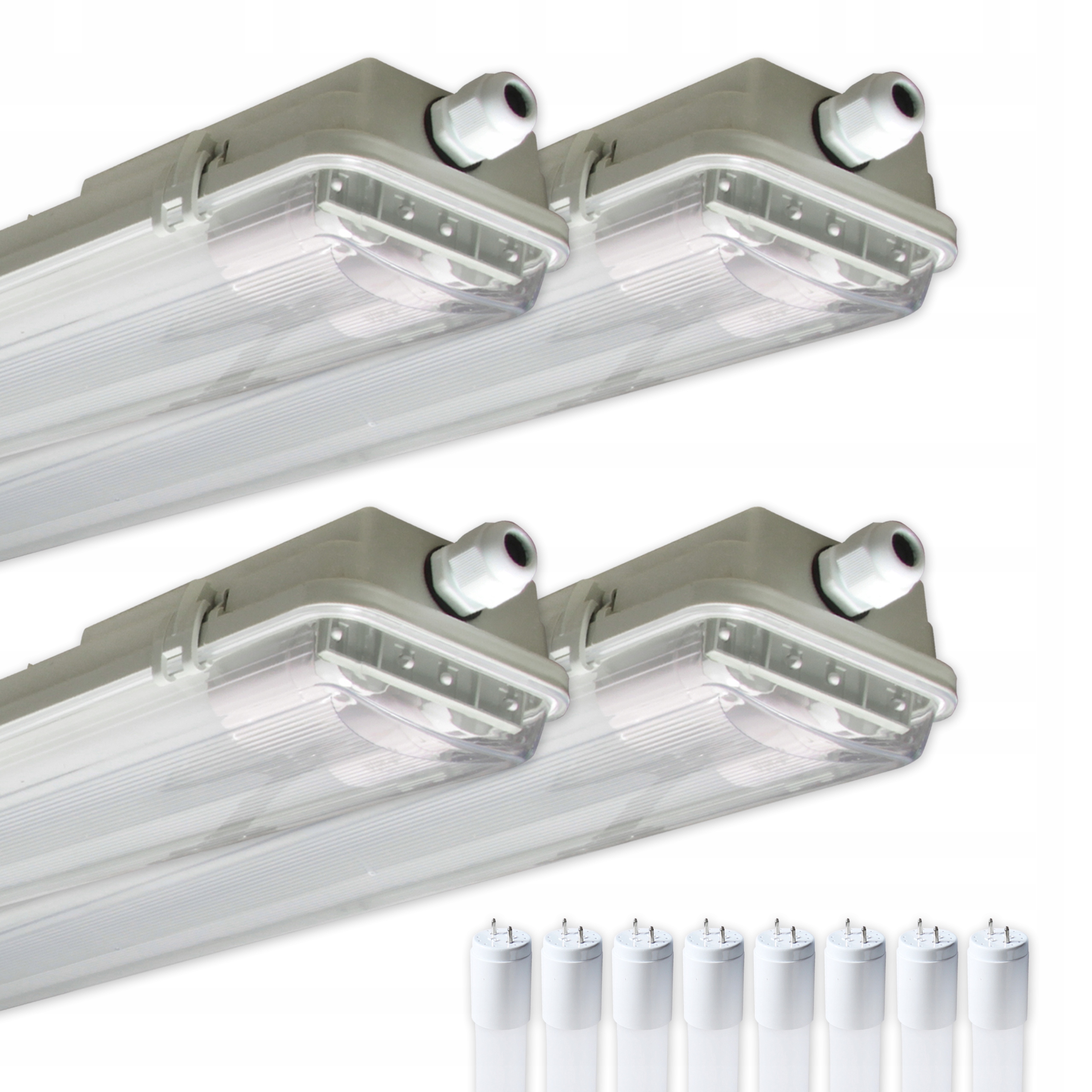

4x Oprawa hermetyczna 120 cm 8x świetlówka Led