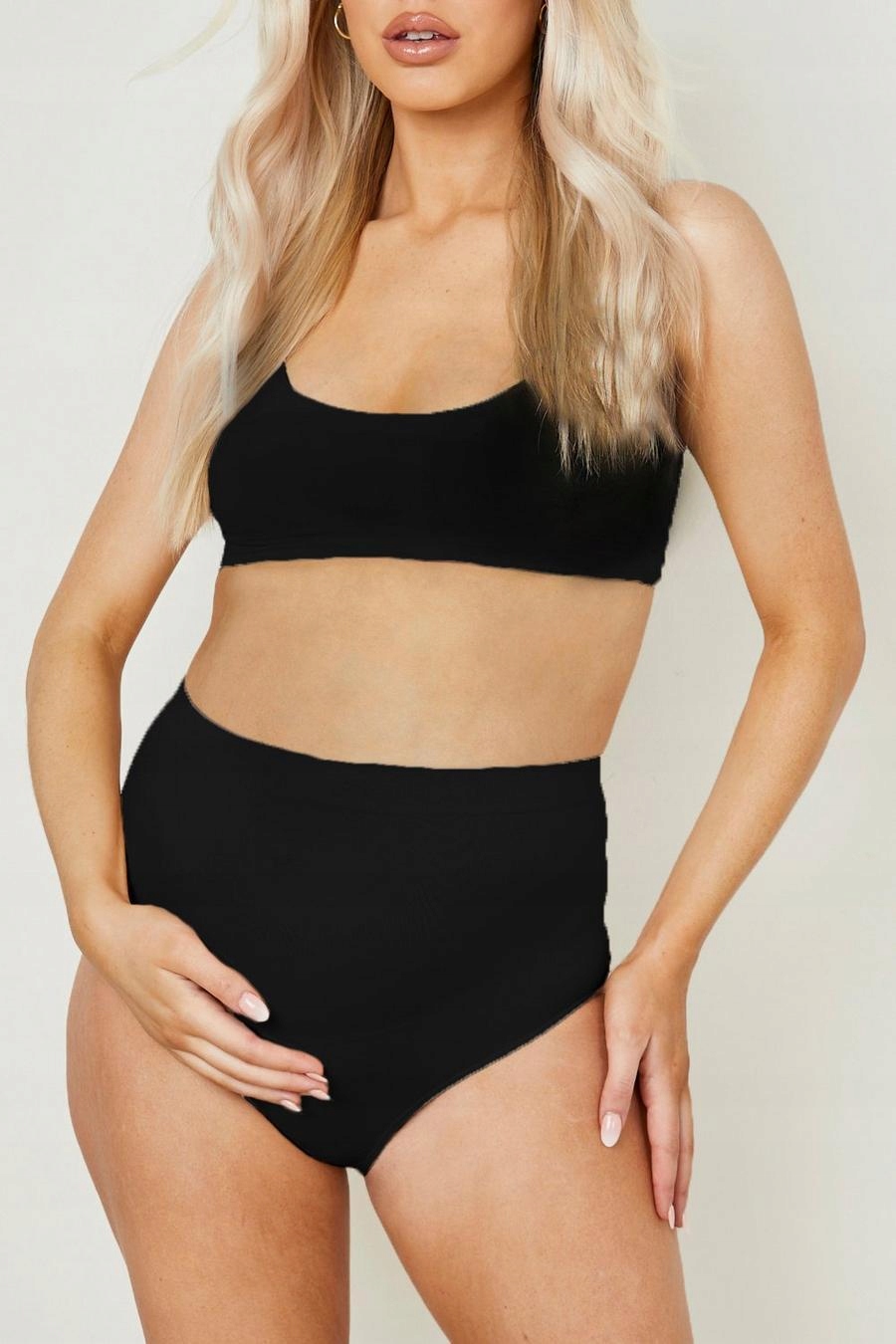 2G6B14 A02 BOOHOO MATERNITY CZARNE BEZSZWOWE MAJTKI 2PAK XL Płeć kobieta