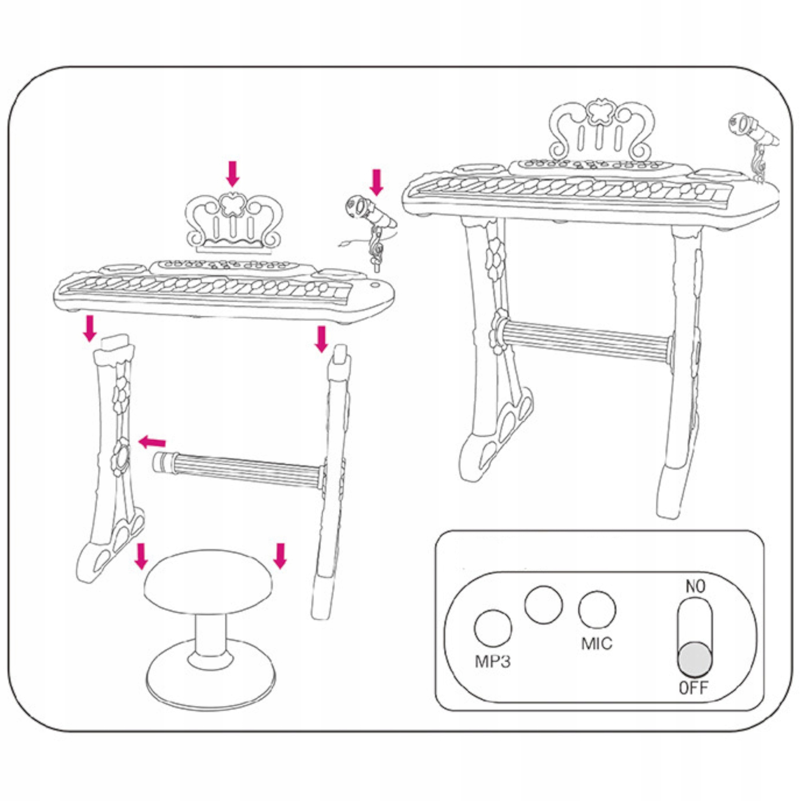 KEYBOARD DLA DZIECI ORGANY MIKROFON PIANINO 883FN Bohater brak