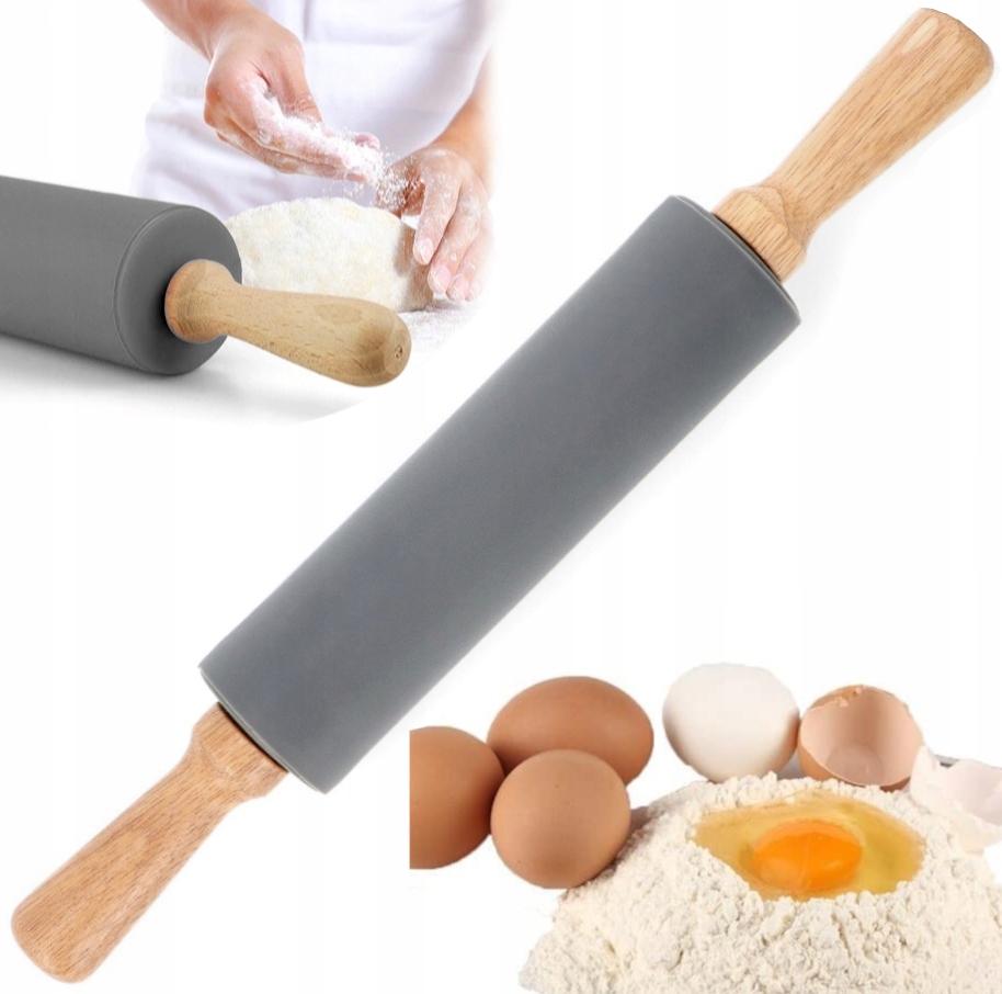 DUŻY WAŁEK SILIKONOWY DO CIASTA PIZZY OBROTOWY