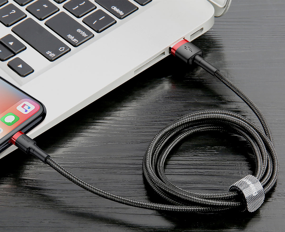 Baseus Szybki Kabel USB LIGHTNING Quick Charge3.0 Kolor czarny