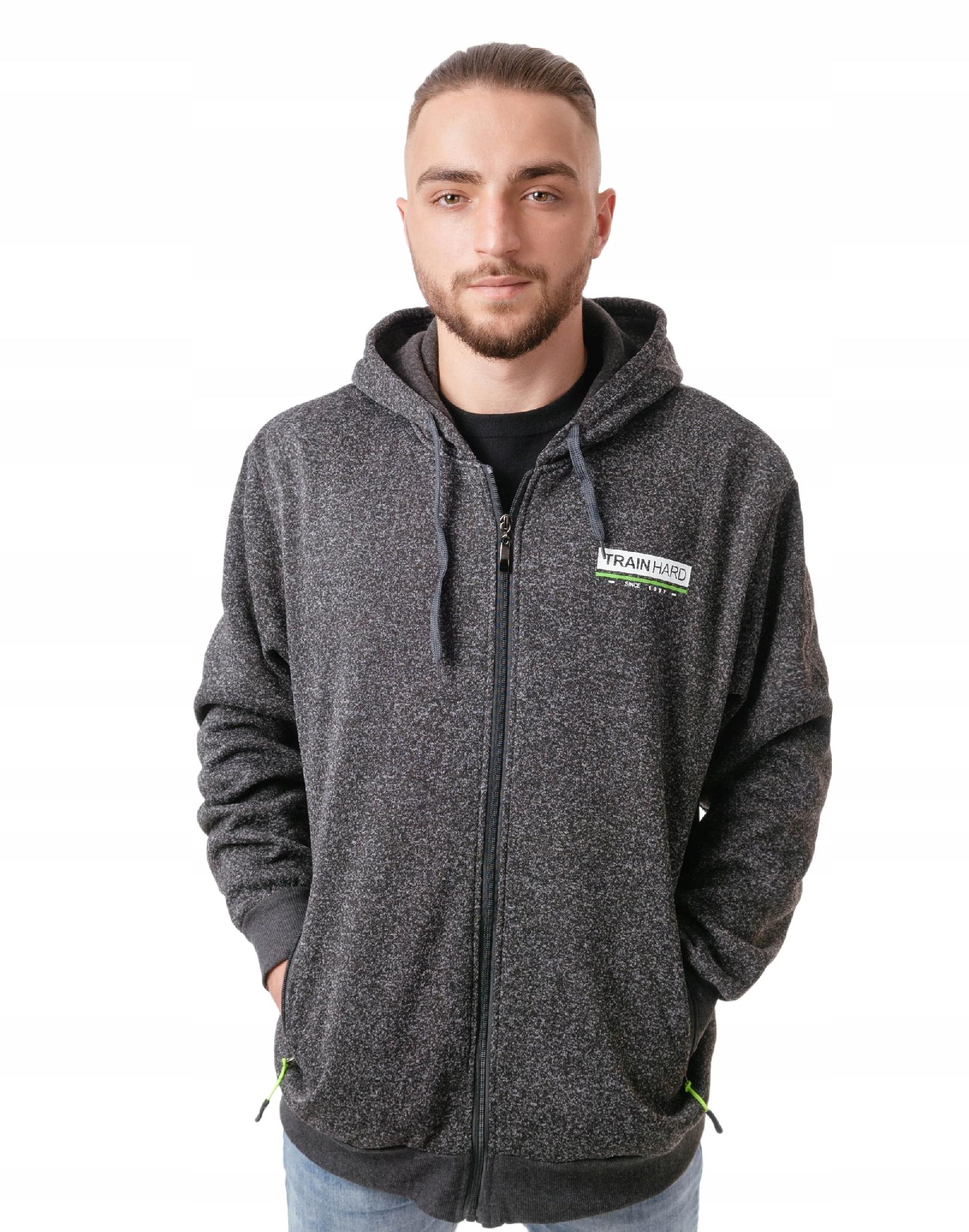 

Ciepła Bluza Męska Rozsuwana z Kapturem 2696-2 3XL
