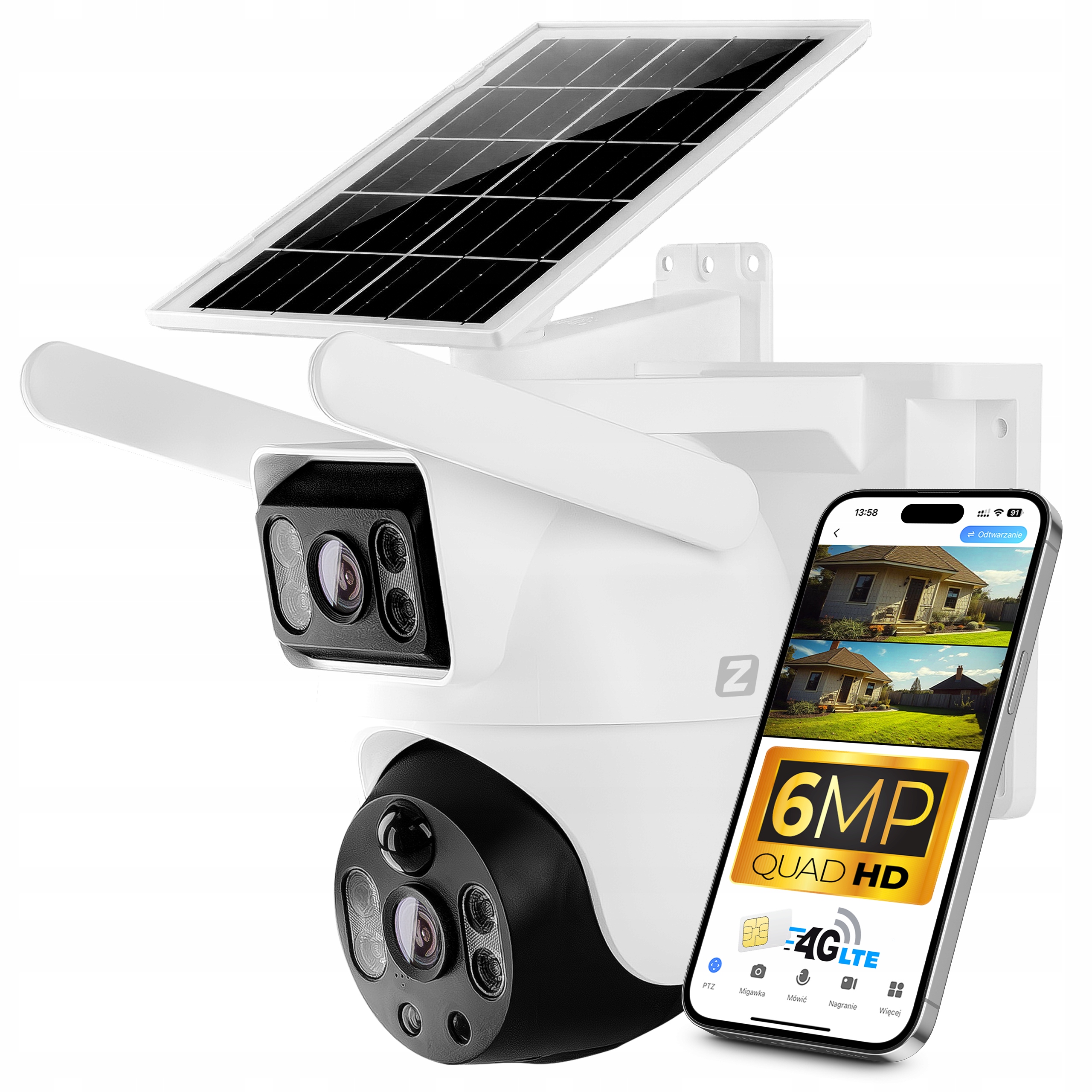 Kamera Solarna Obrotowa Zintronic IKPGSMP330DLV1 V33 Solar Gsm 6MPx