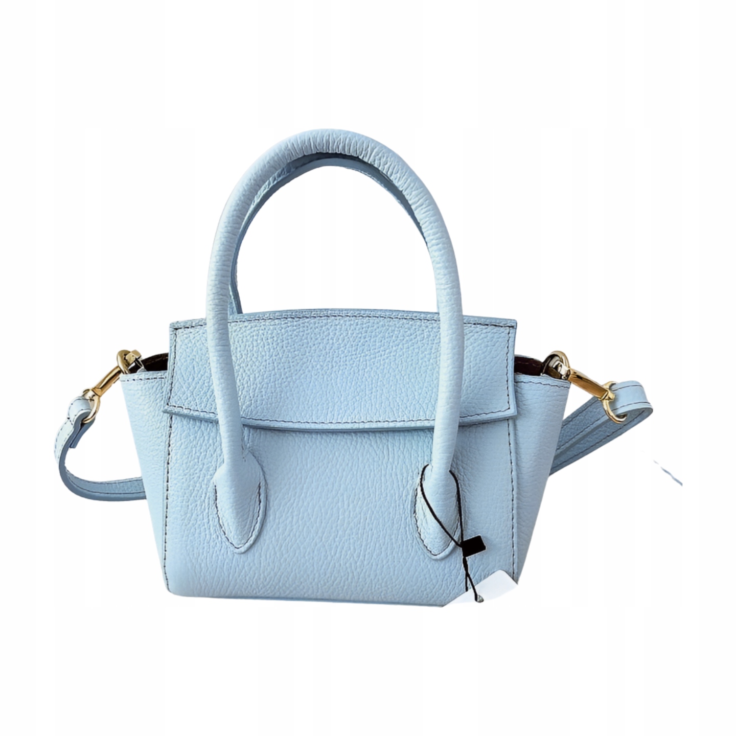 Laura Biaggi kožená mini shopperka modrá