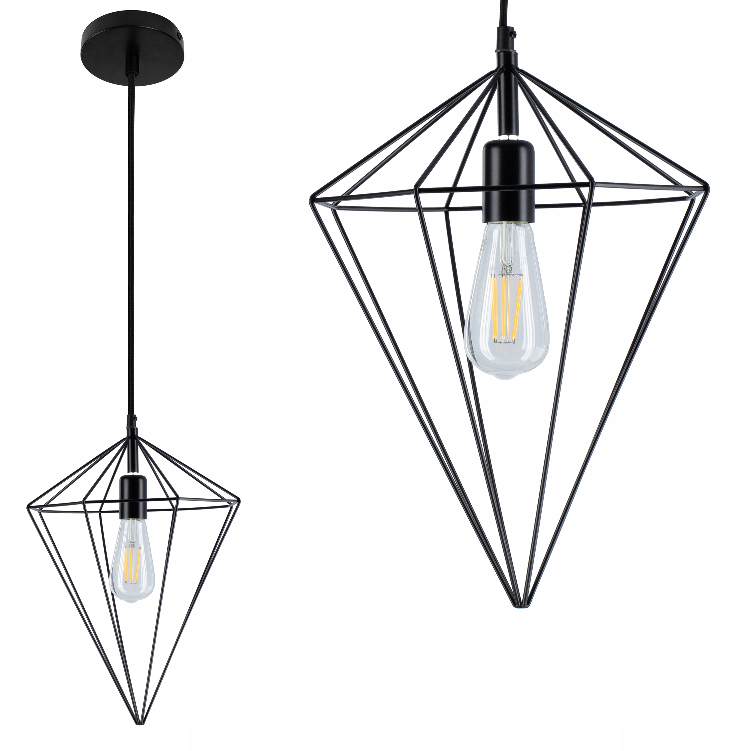 

Lampa sufitowa wisząca Diament Loft Retro