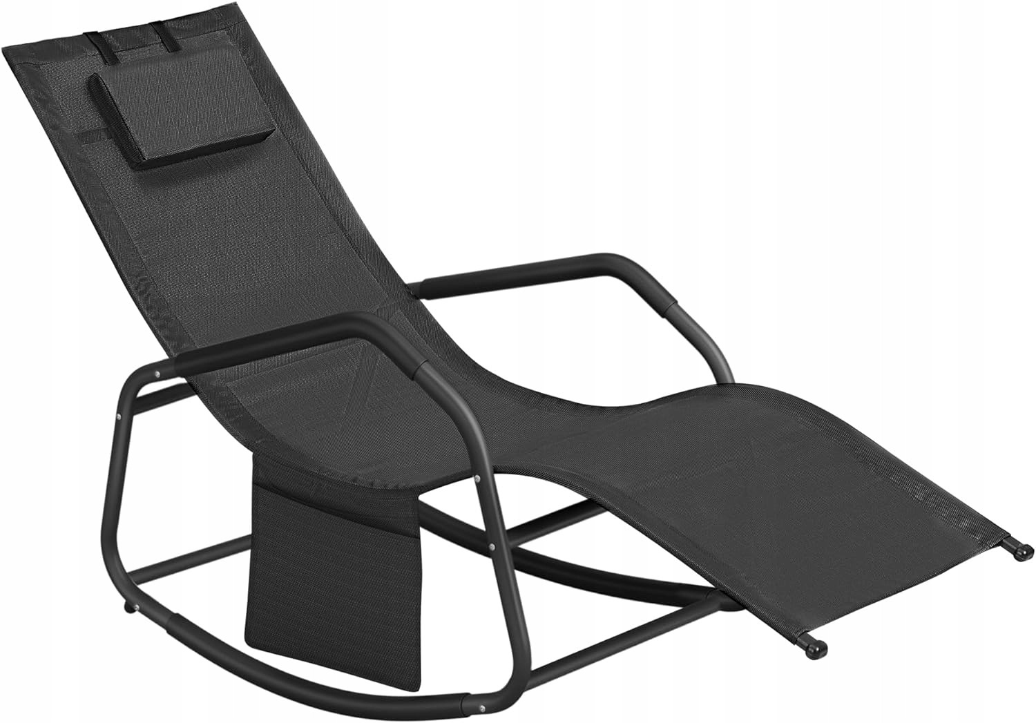 Hojdacie kreslo Songmics Ležadlo čierne Pohodlné Robustný Moderný Dizajn