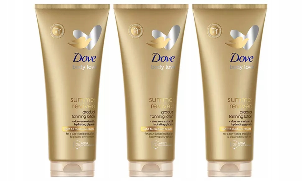 Dove samoopalający balsam do ciała Summer Revived jasny 200 ml zestaw 3 szt
