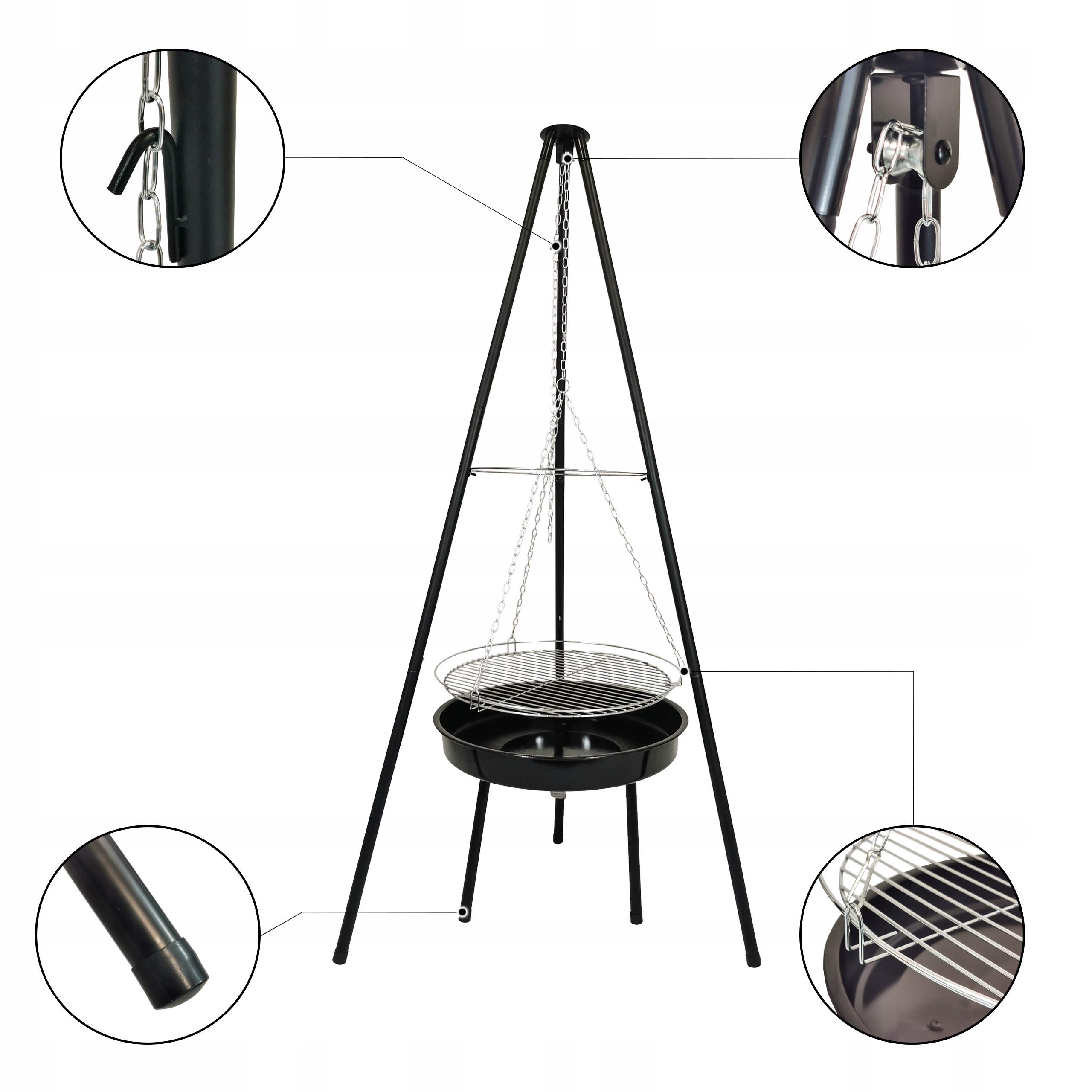 PALENISKO OGRODOWE 2w1 GRILL WĘGLOWY RUSZT BBQ 1000 Szerokość grilla 75 cm
