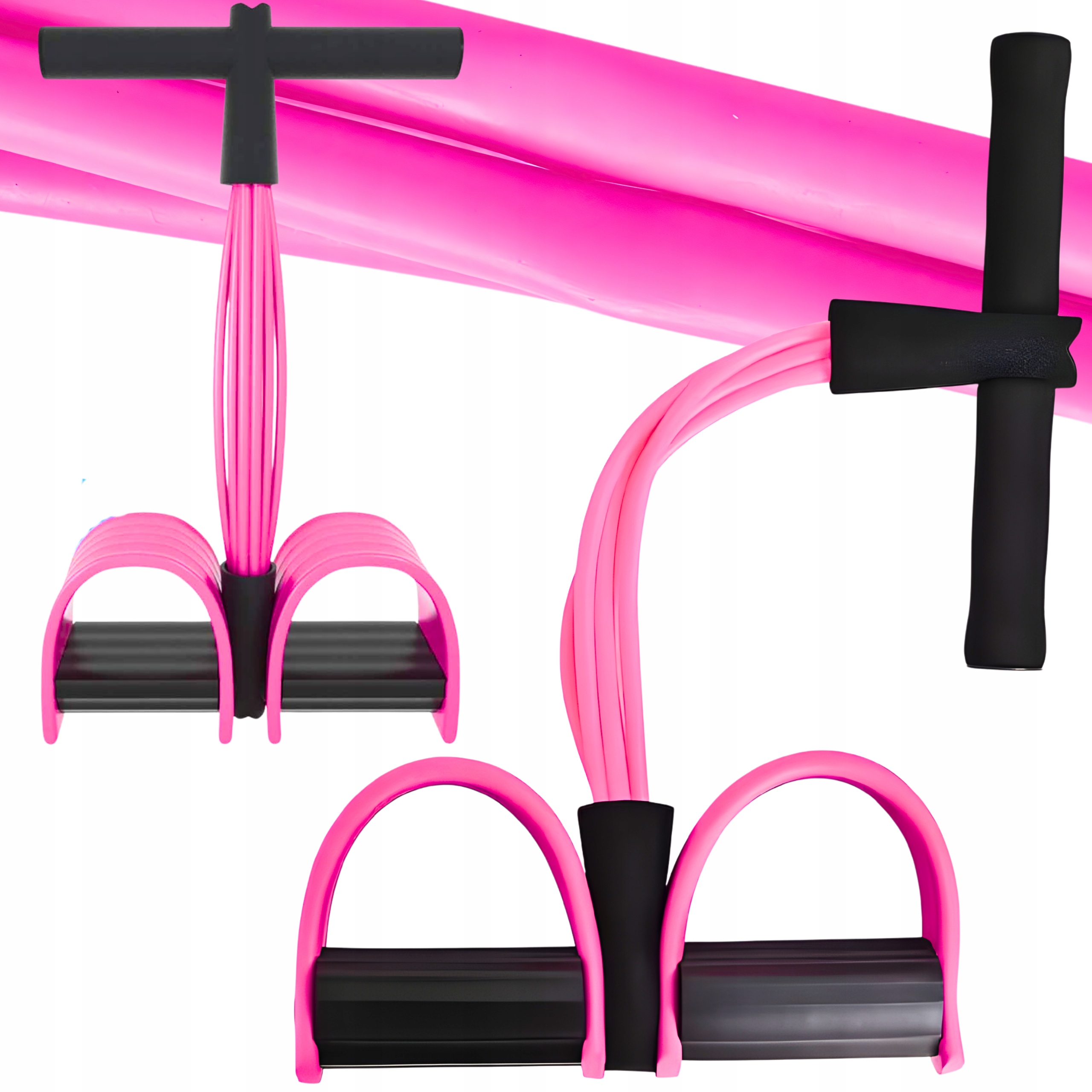 Ekspander Guma Do Ćwiczeń Brzucha Rozciągania Taśma Oporowa Zestaw Fitness