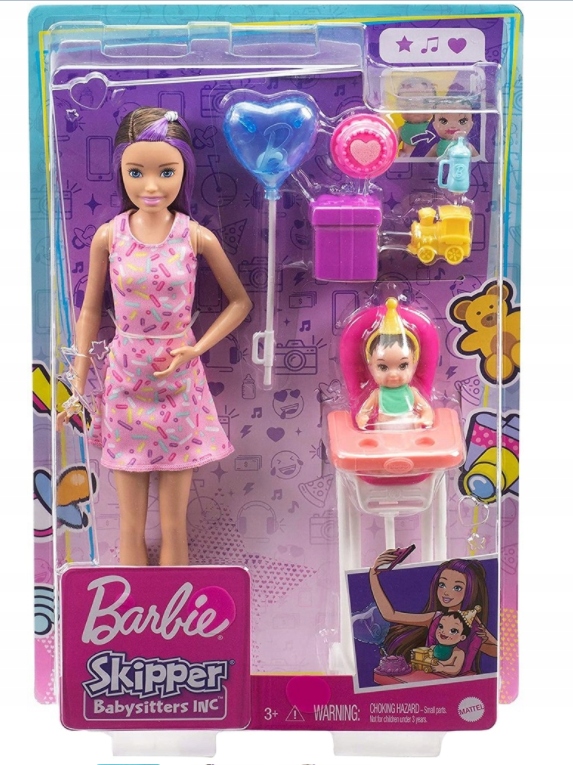LALKA BARBIE SKIPPER OPIEKUNKA Urodziny Bobasa