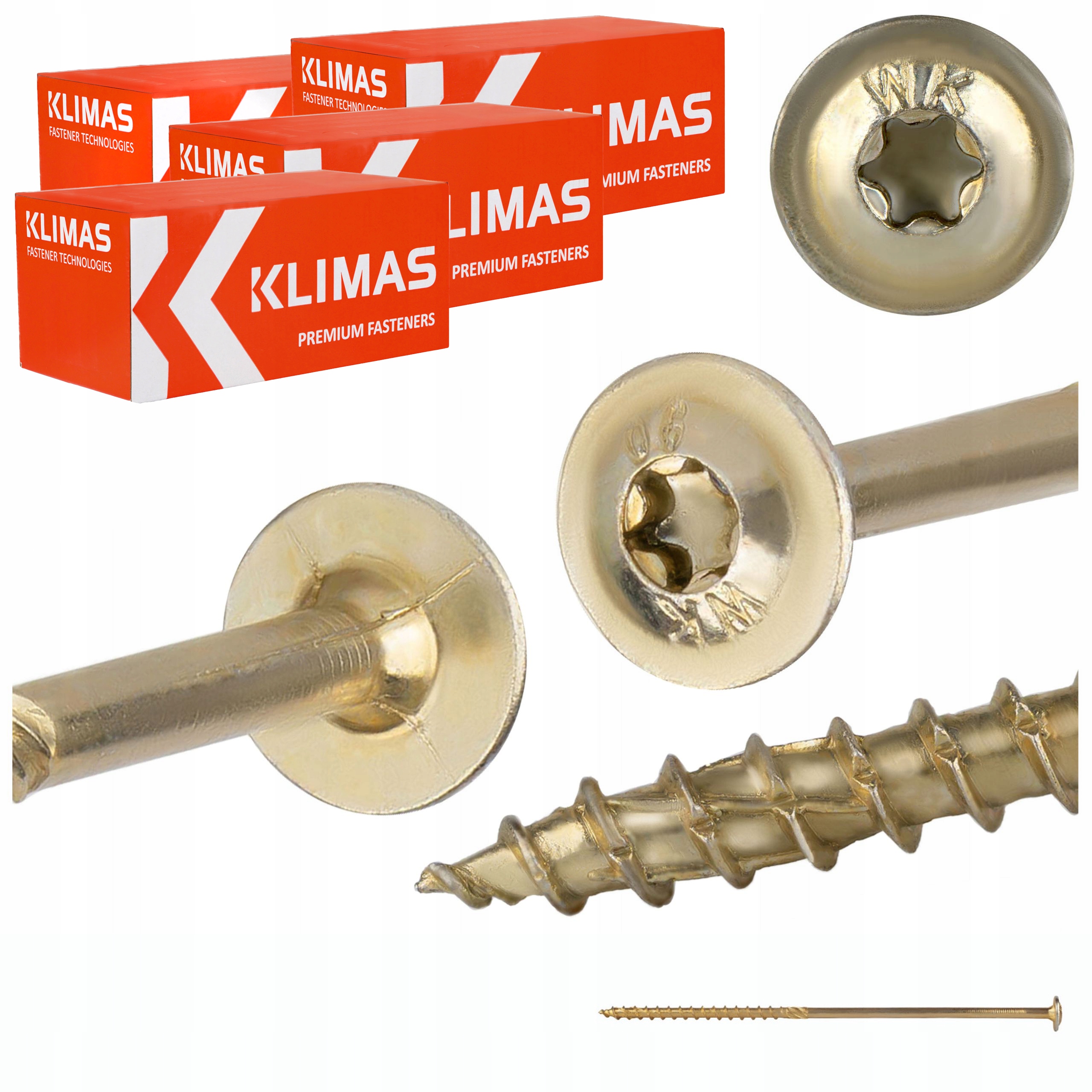 Tesárske skrutky Torx 6x180 mm 400 ks tanierové na drevo Klimas Wkcp