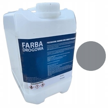 Farba drogowa Szara Siwa Popiel Popielata 15kg 10 litrów