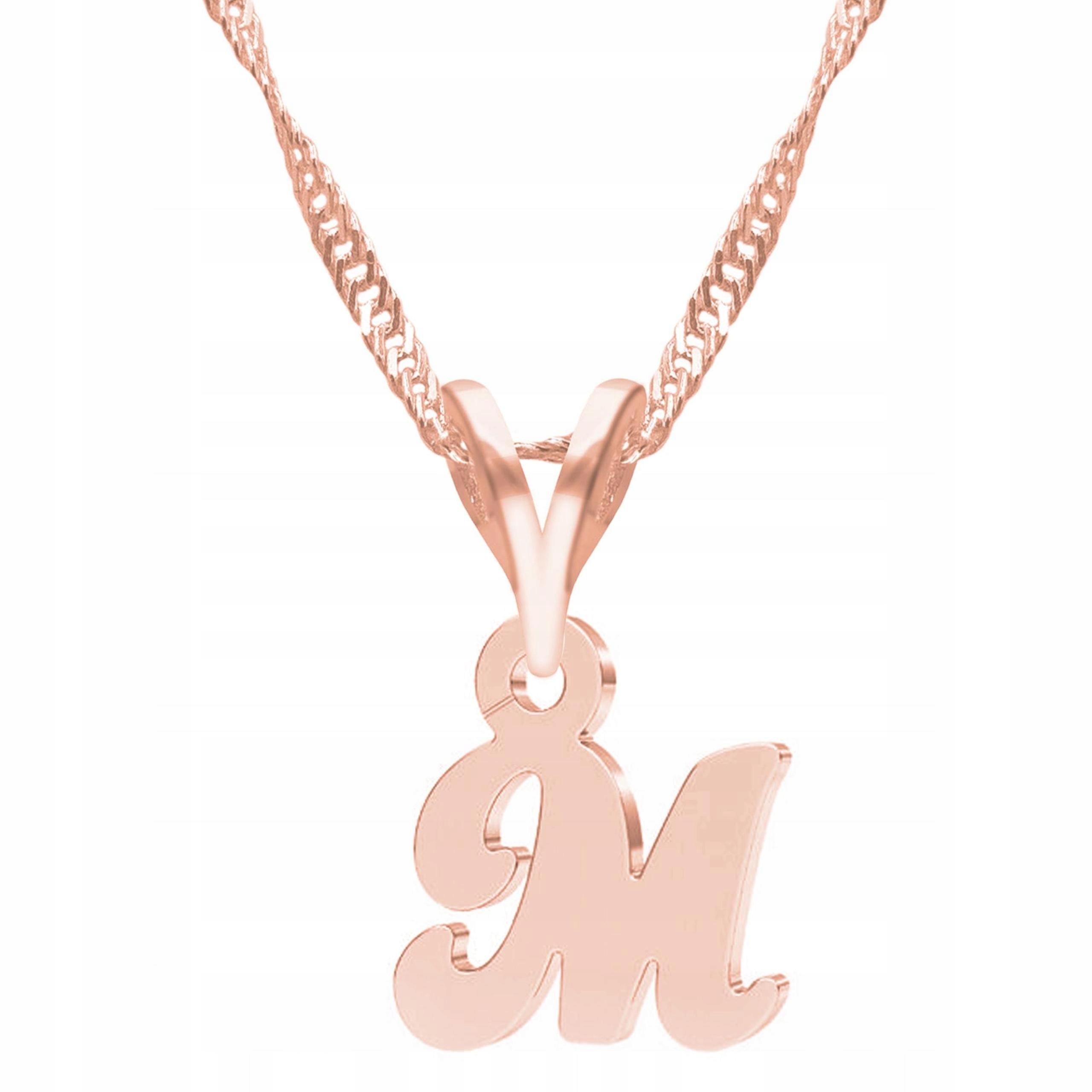 Pozlacený náhrdelník s písmenkem Iniciál Písmeno Letter M Stříbro 925