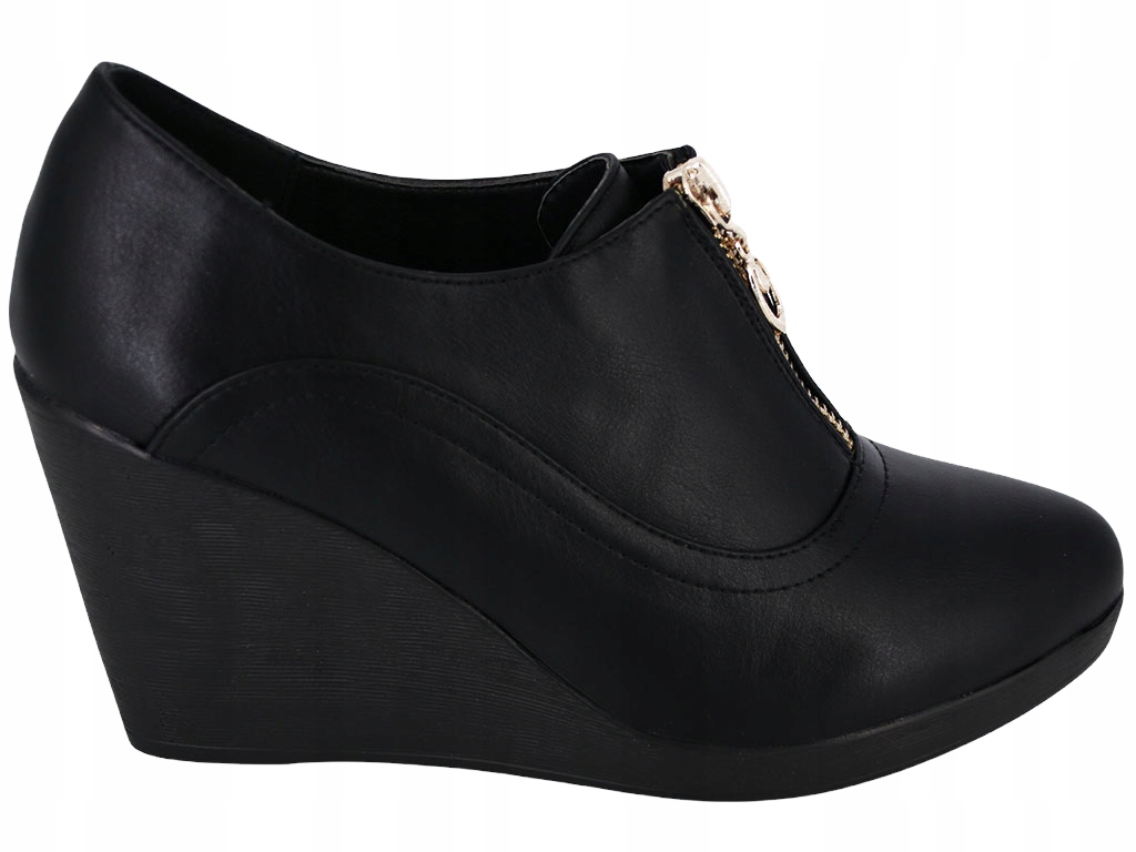 

Botki Na Koturnie Buty Damskie Czarne F2_325 38