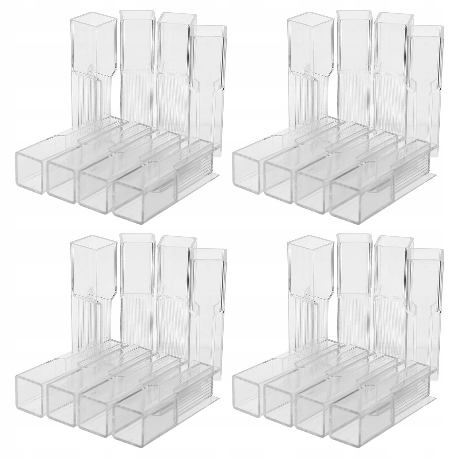 100 SZTUK PLASTIKOWYCH KUWETEK LABORATORYJNYCH Z 4 OKIENKAMI