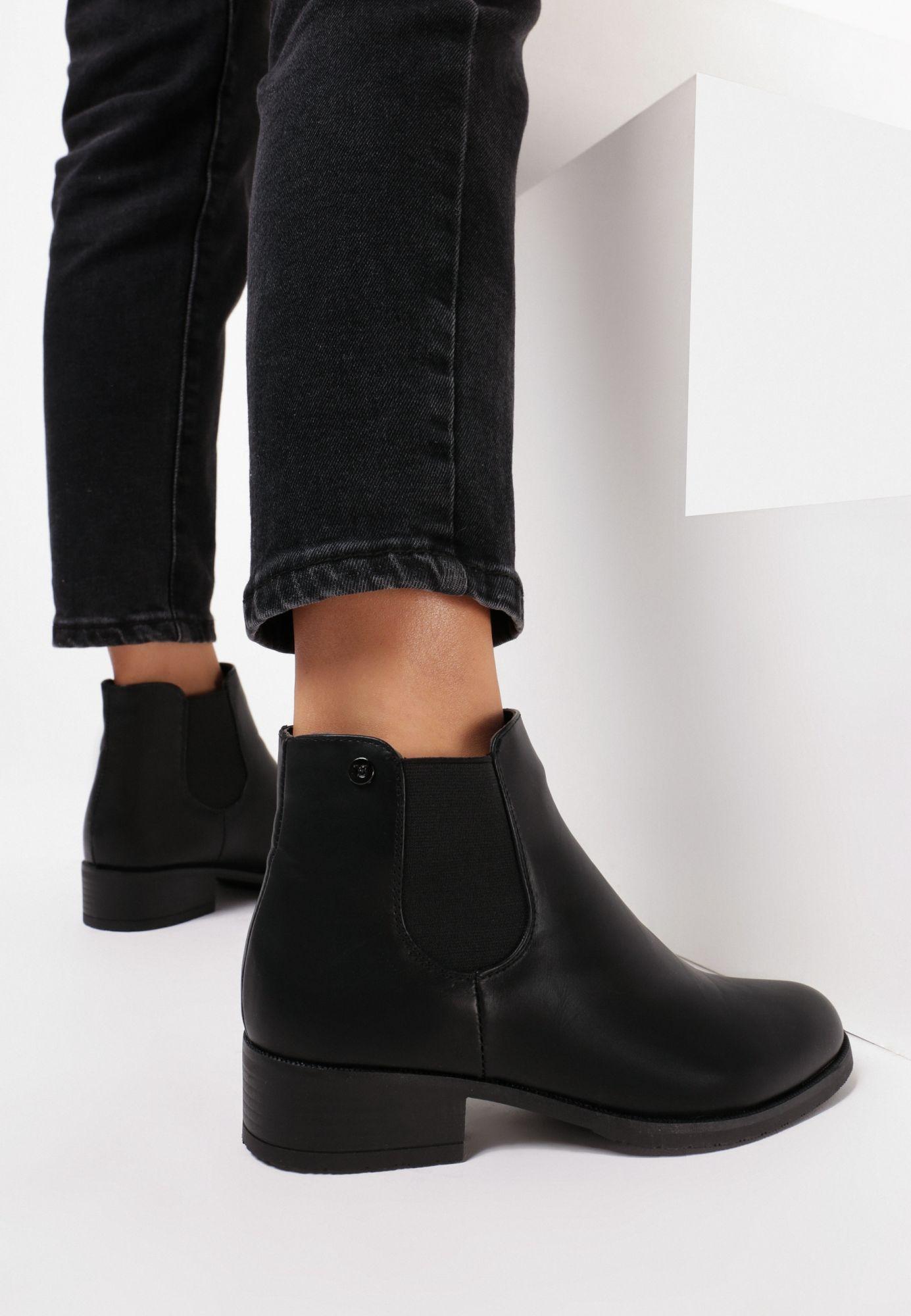 Born2Be Czarne Botki damskie 38 Ekoskóra