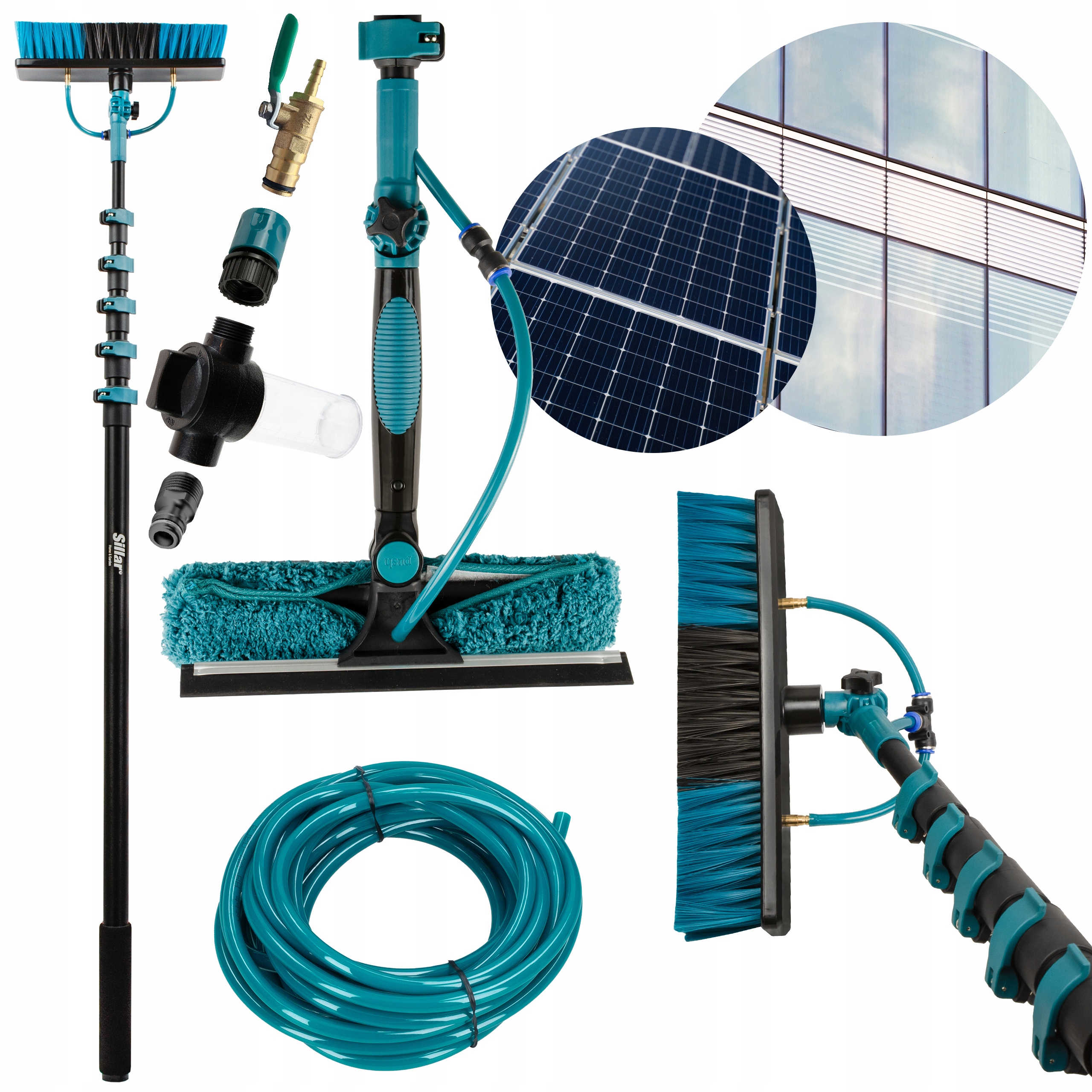 Profesjonalna myjka szczotka teleskopowa 7m mycia paneli fotowoltaicznych