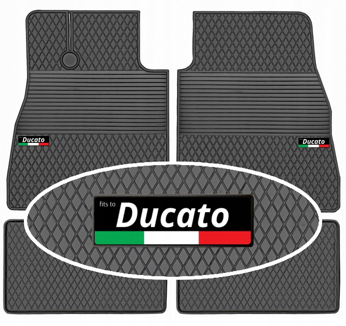 Fiat Ducato 5/6 os. 1994-2006 Gumové koberce koryta Emblemat