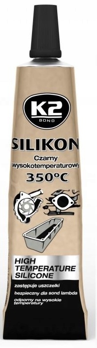 

K2 Silikon Czarny Wysokotemperaturowy do +350C 21g