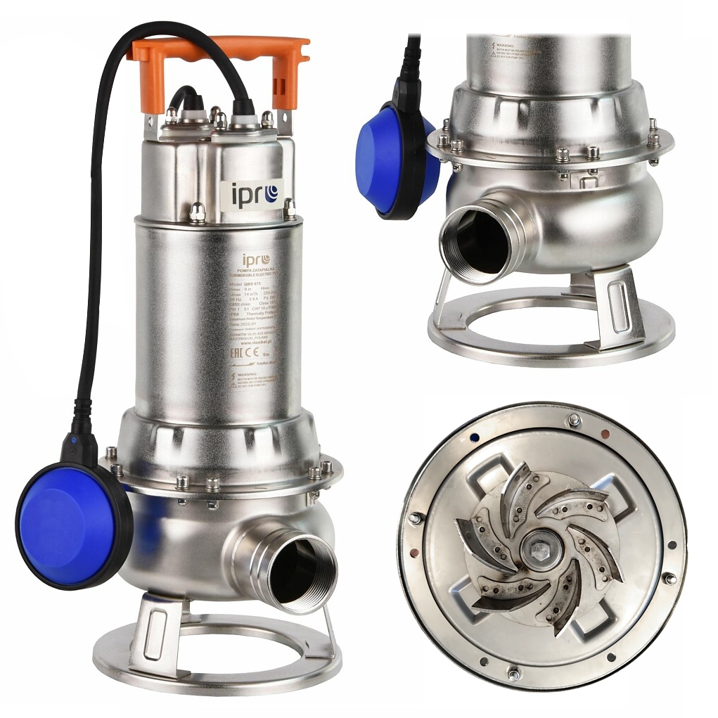 Pompa zatapialna do ścieków wolny przelot Ipro Qbs 150 wirnik Vortex 230V