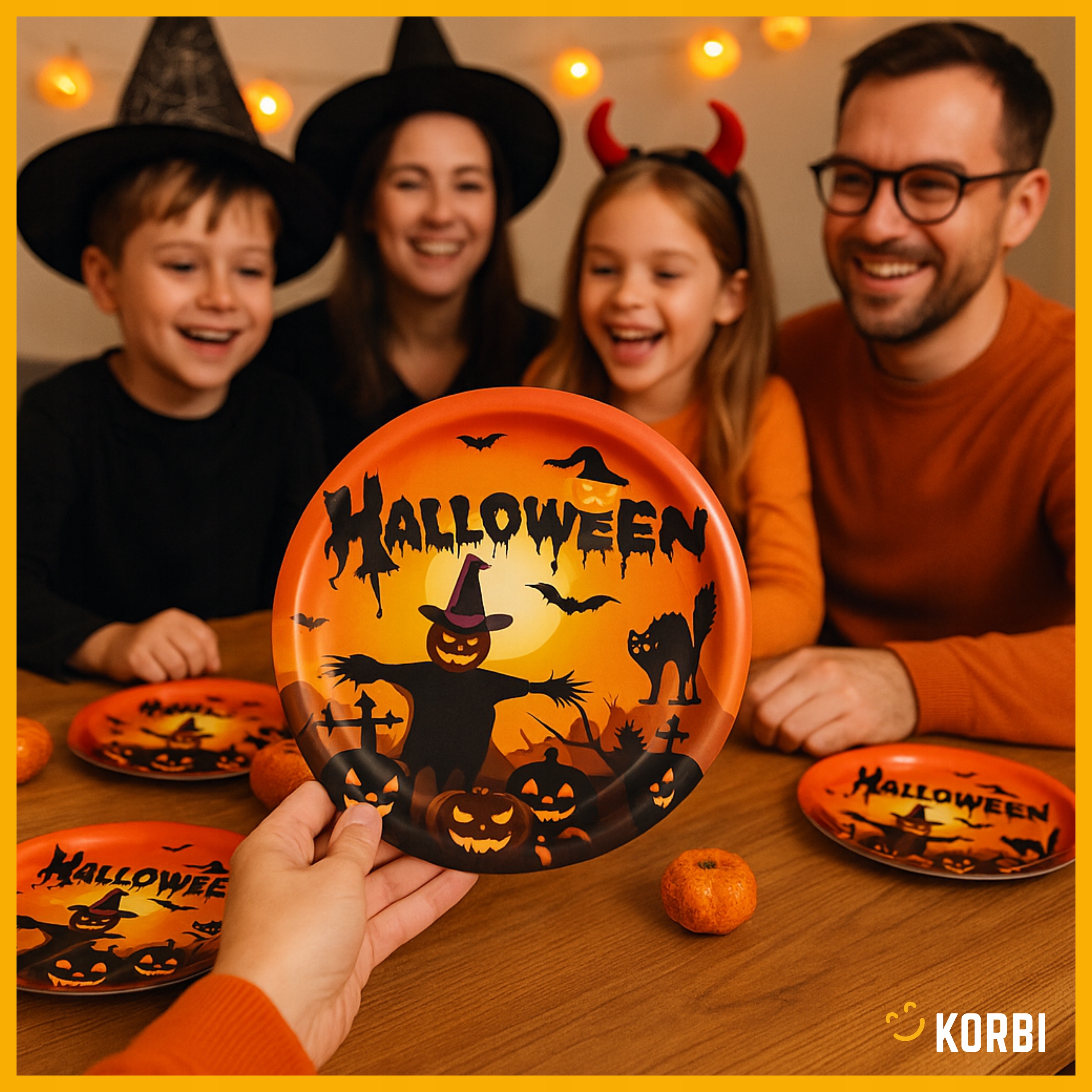 HALLOWEENOWE TALERZYKI PAPIEROWE OZDOBNE DEKORACYJNE ZESTAW 24SZT WZ2 Marka Korbi