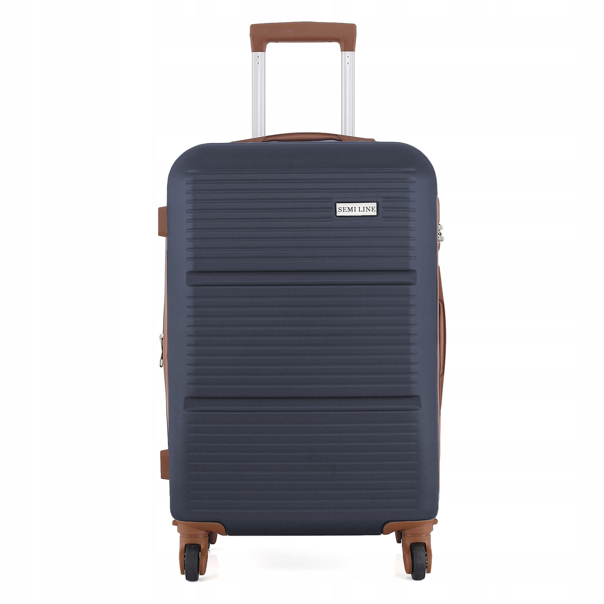 Velký, tvrdý rozšiřitelný kufr Semi Line 28" T5713-3 modrý, prostorný