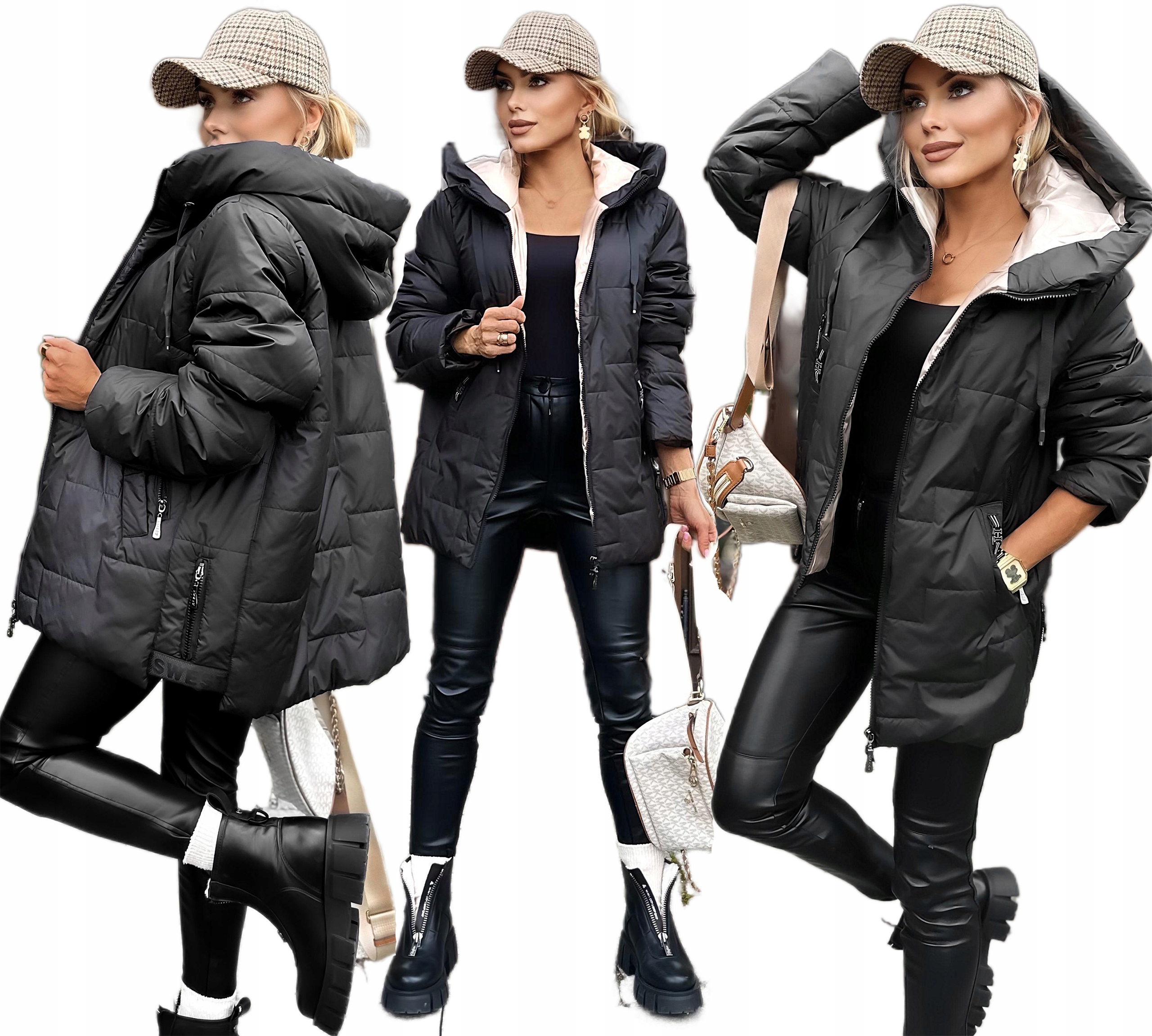 Dámská Bunda Pikovaná přechodová velké kapsy kapuce 48 Julia