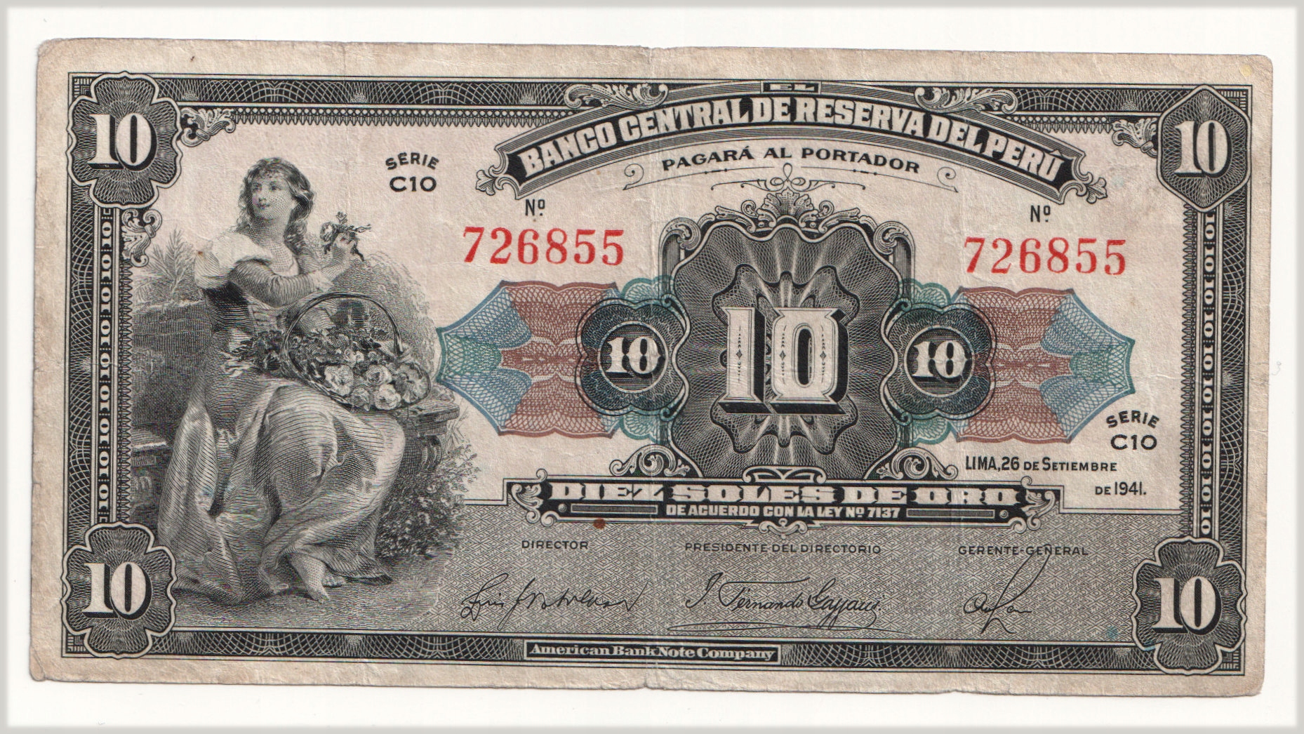 2.di.Peru, 10 Soli 1941, P.67Aa, St.3+