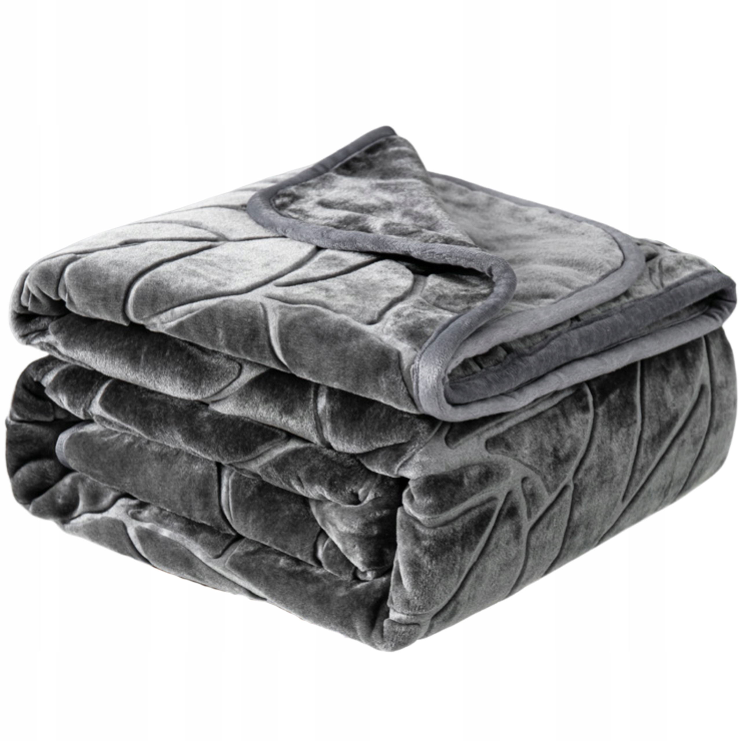Akrylová deka LIV 200x220 cm, reliéfní, silná a hřejivá, grafitová