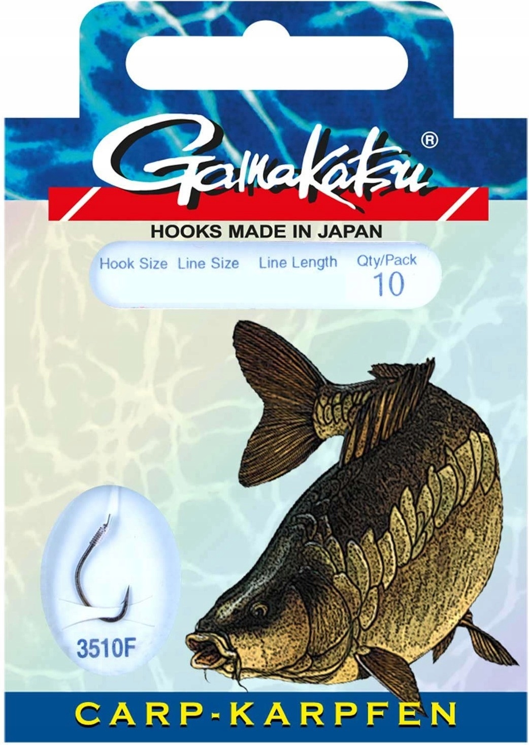 Haczyki Wiązane Gamakatsu Carp 3510F 0,28mm 4