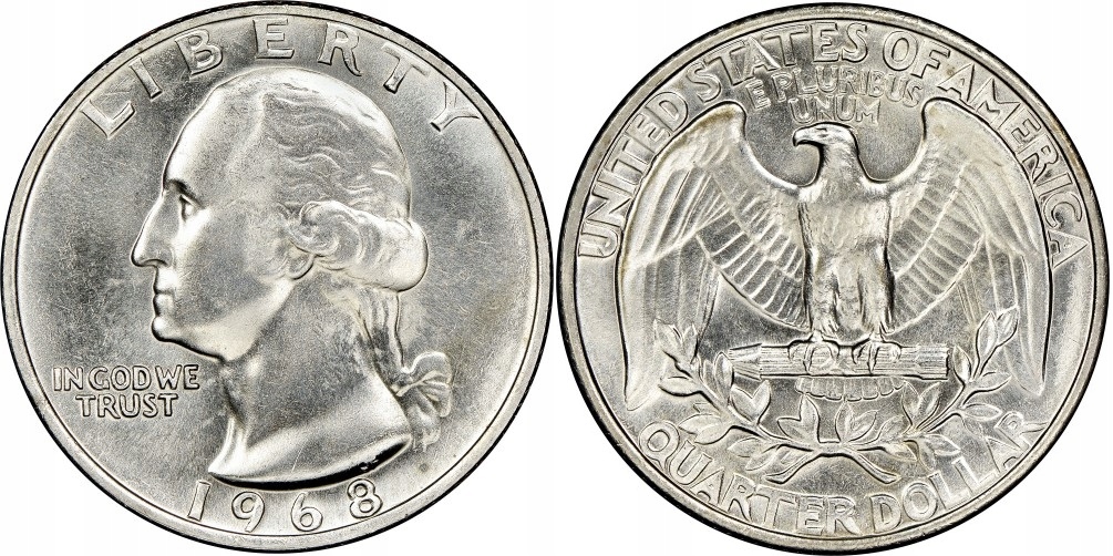25 centów USA (1968) - Washington Mennica Philadelphia