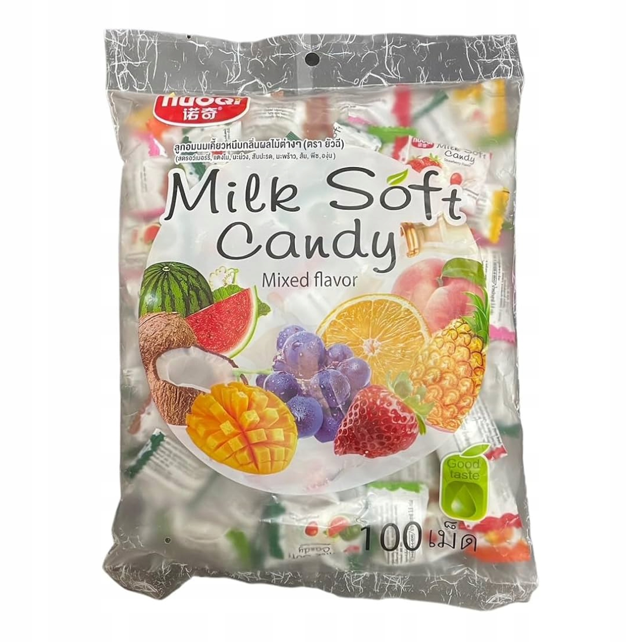 Nuoqi Thajské Chewy Candy Mix – Mléčné měkké Bonbóny Mix 360 g, 8 příchutí