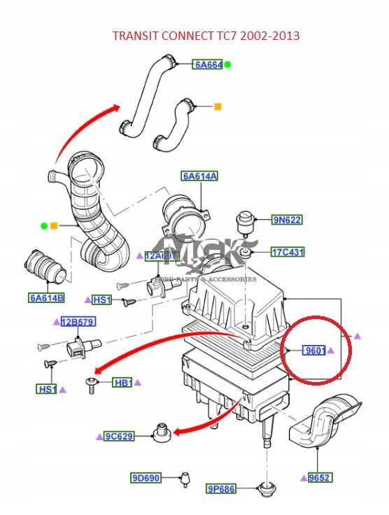 FILTR POWIETRZA FORD TRANSIT CONNECT 2002-2013 ORG Jakość części (zgodnie z GVO) O - oryginał z logo producenta pojazdu (OE)