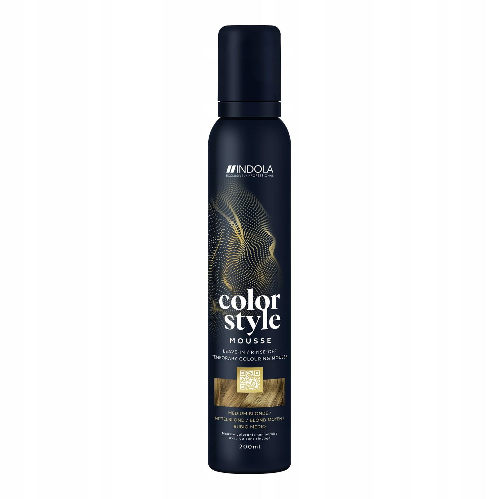 Indola Tónovací Pěna Na Vlasy Color Style Mousse 200 ML – Odstín Medium Blonde (středně Plavá)