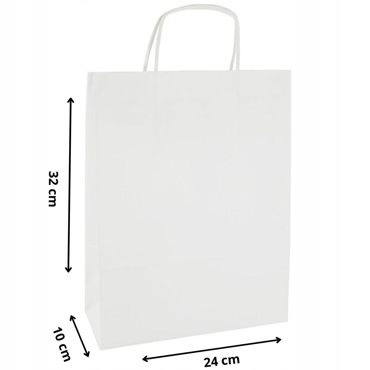 TORBA PAPIEROWA biała a4 24x10x32 HURT 250 sztuk Marka Torby Pro