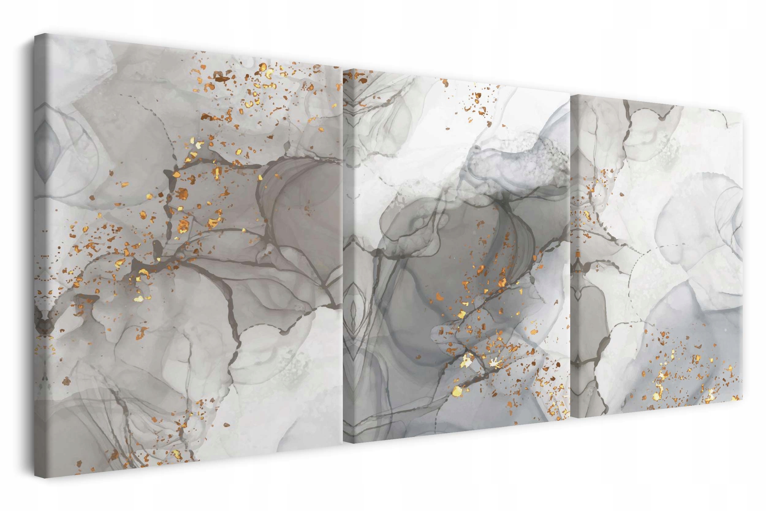 Moderní triptych Glamour Zlato Stříbrná Abstrakce Elegantní Obraz 90x180