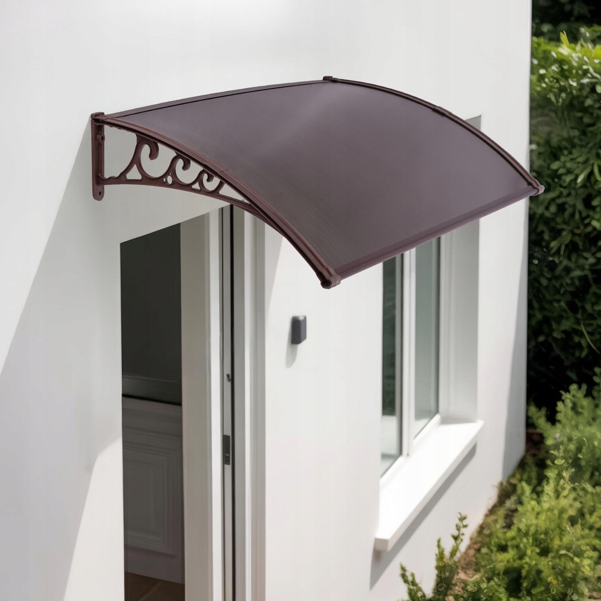 Zastřešení Nad Vchodové Dveře Balkonové Zastřešení Beno Hnědé 80X150 CM Velké
