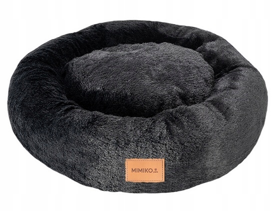 Levně Útulný chlupatý pelíšek pro psa Mimiko Pets Shaggy L 60 cm černý