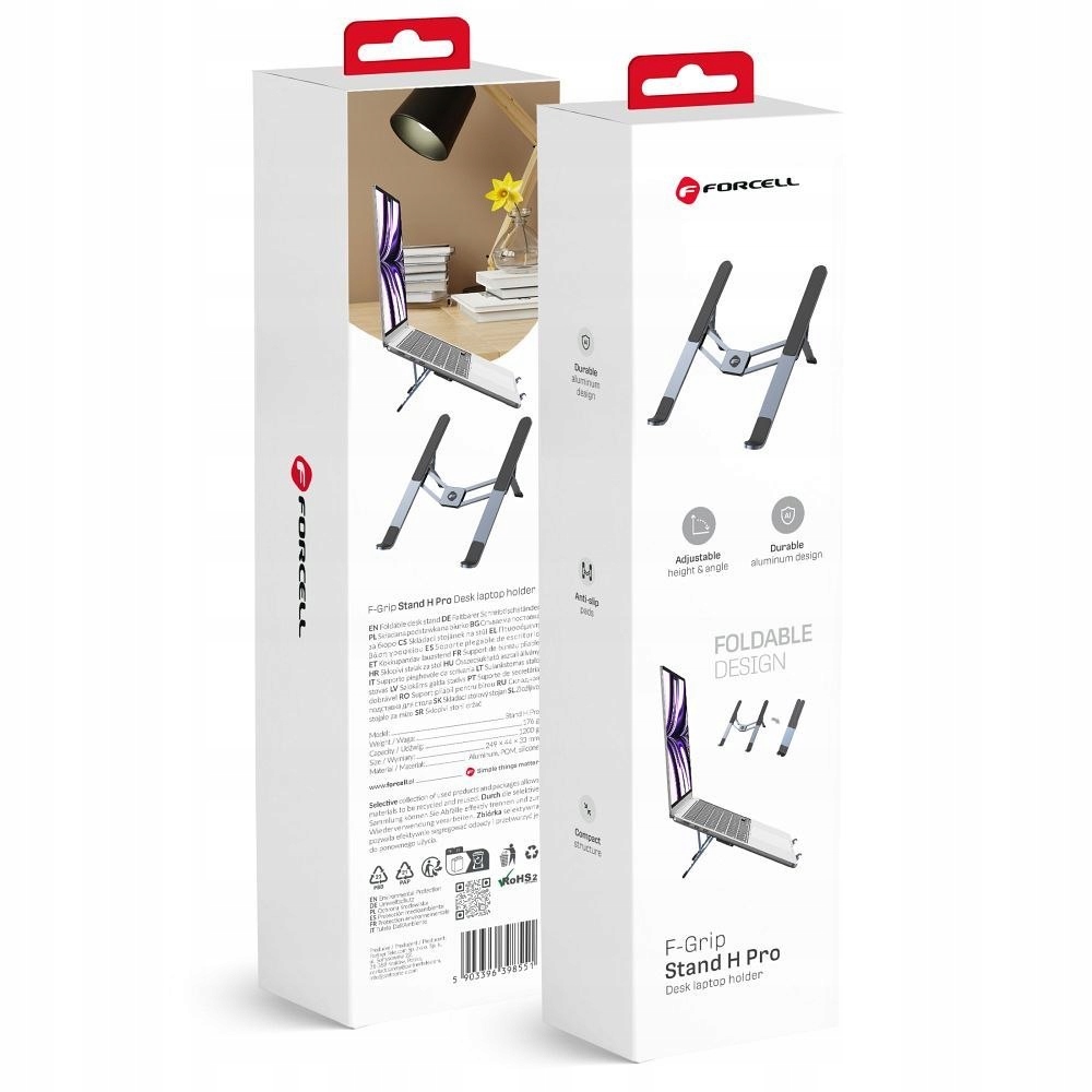 Forcell Uchwyt na laptop tablet biurkowy składany Forcell F-Grip Fold Sta