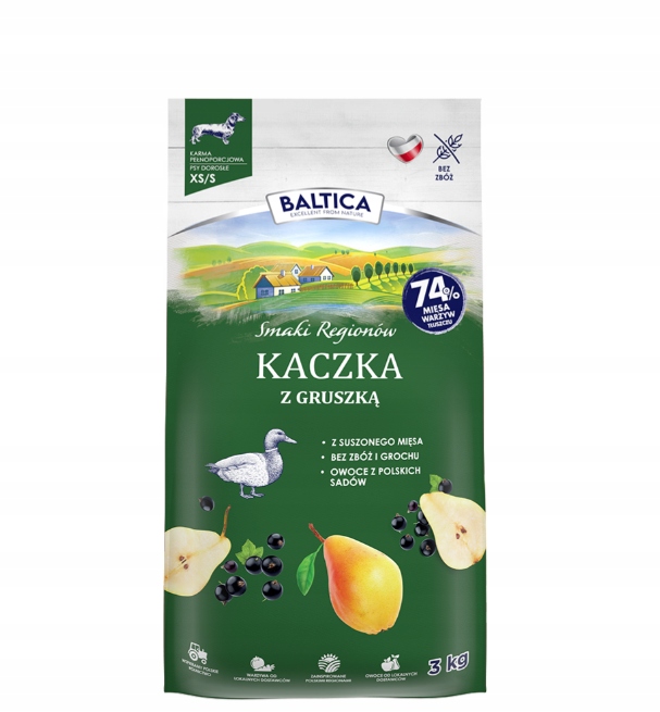 Sucha karma dla psa Baltica Smaki Regionów Kaczka z gruszką Xs S 3kg
