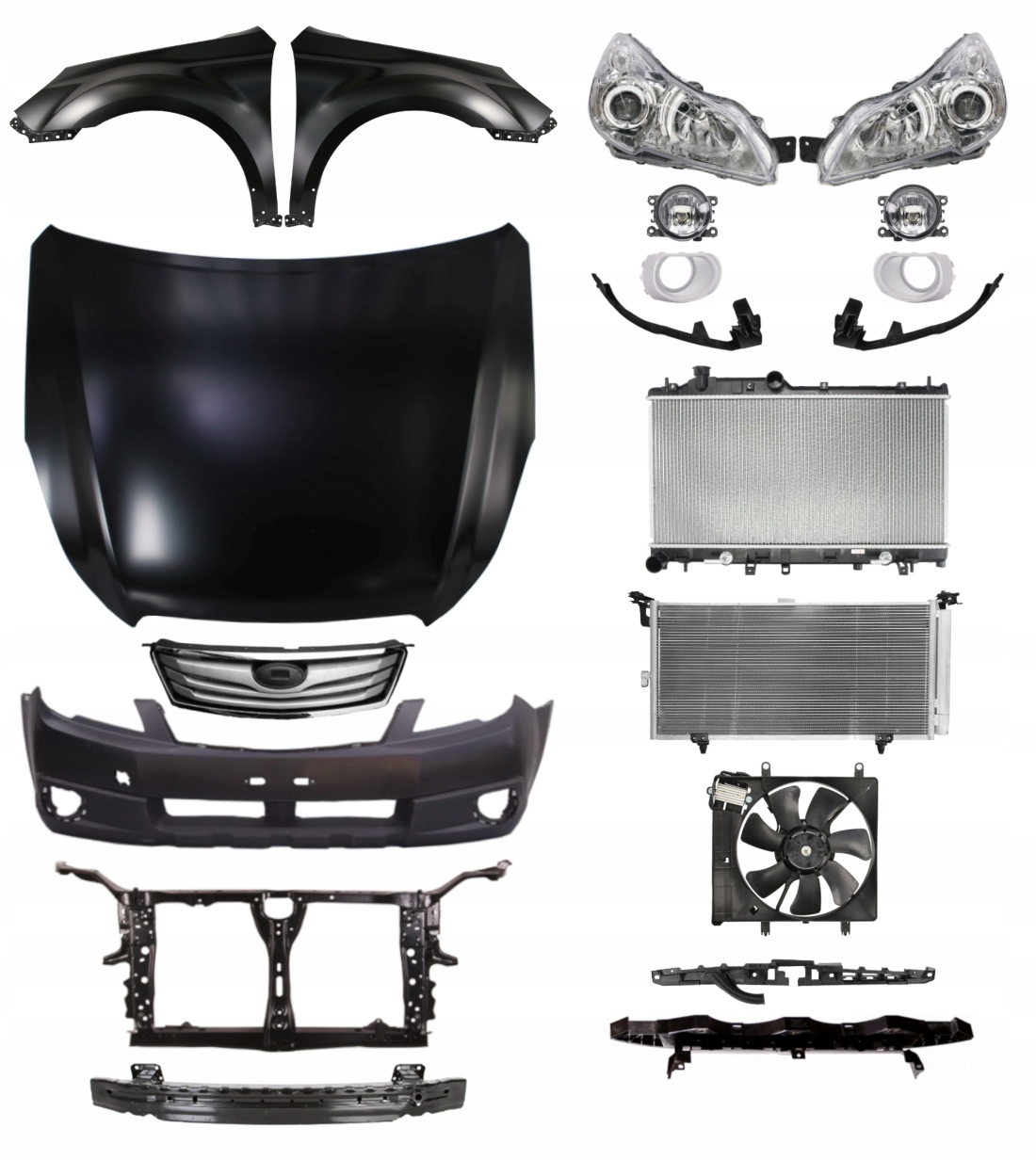 Subaru Outback 09-12 Maska Zderzak Błotnik Pas ZESTAW CZĘŚCI