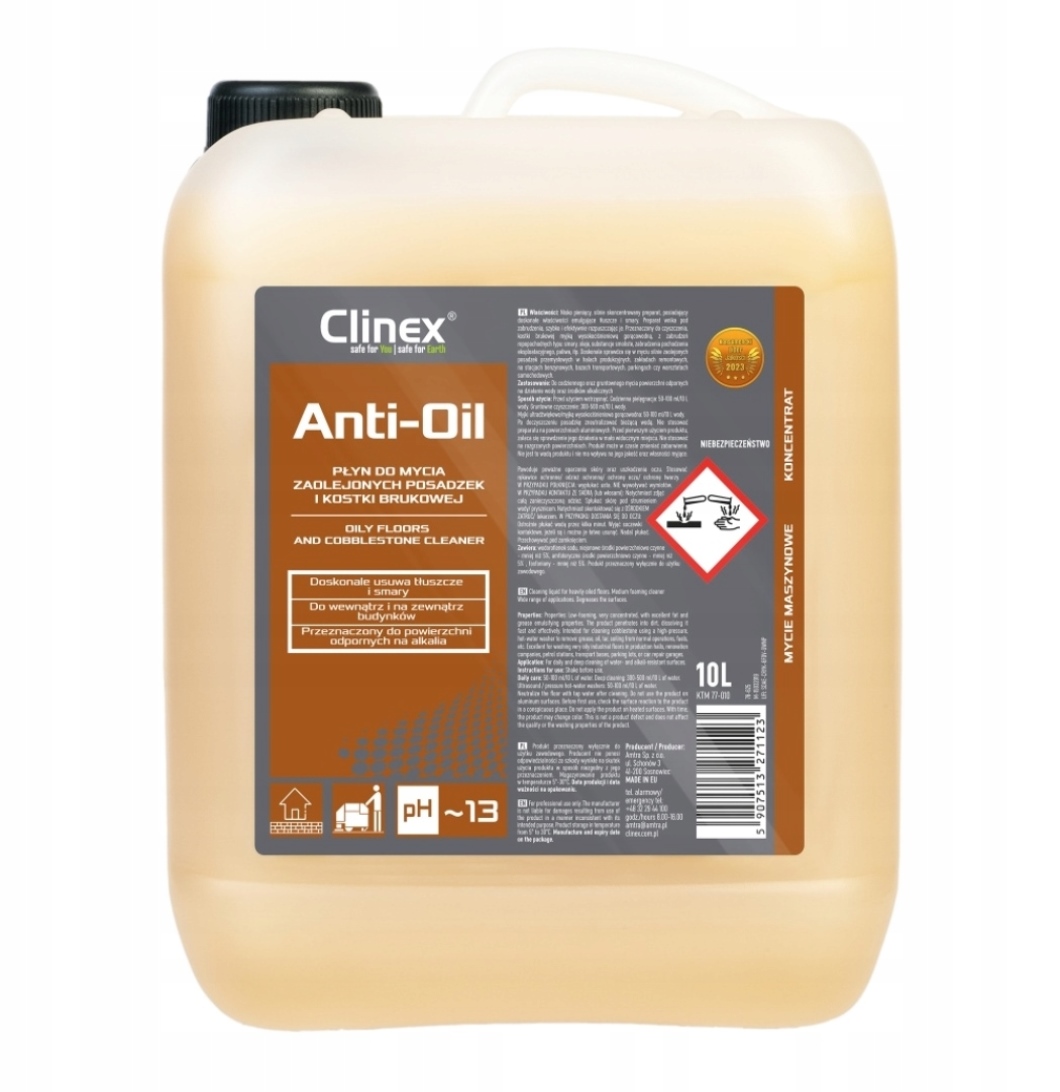 Clinex Anti-olej 10 L Pro Zaolejované Podlahy Odstraňuje Tuky A Oleje