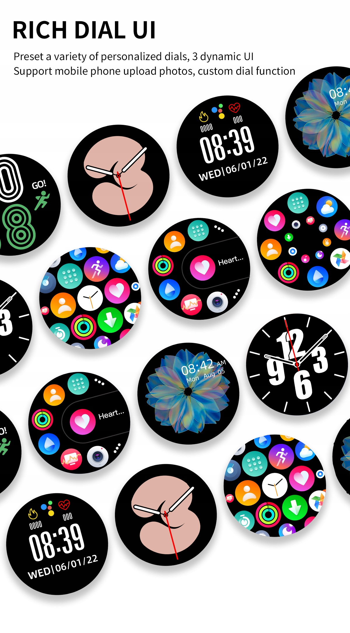 Smart Watch Heart Rate Blood Monitor Pressure Marka bez marki