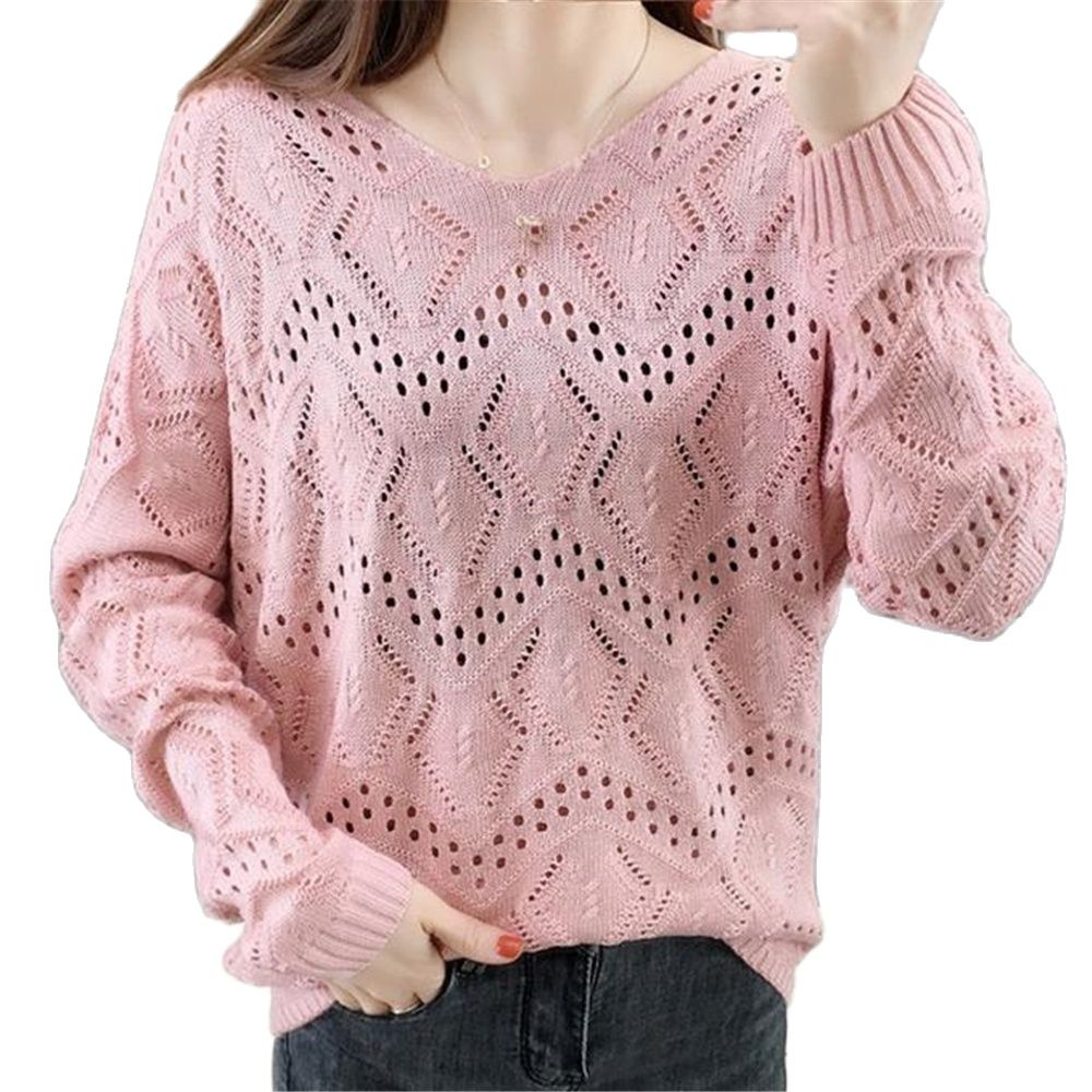 

Sweter Damski Ażurowy Różowy Miękki Sweterek Modny