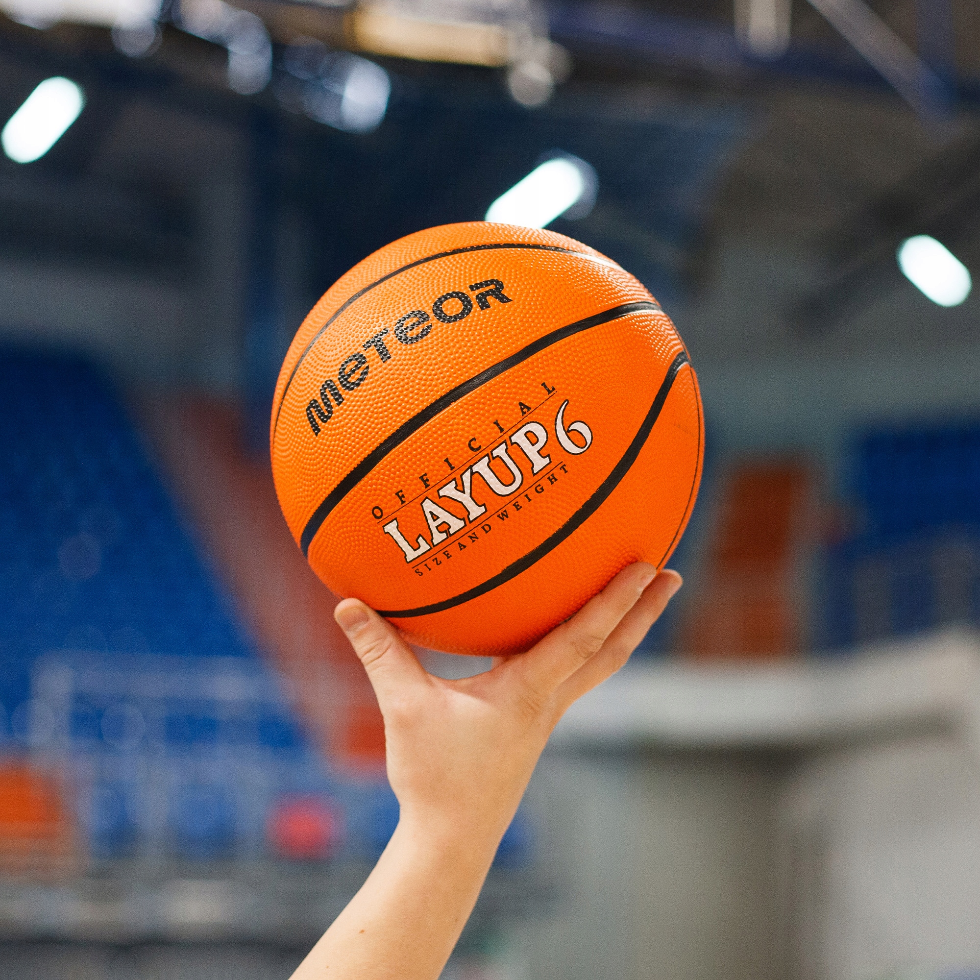 PIŁKA KOSZOWA DO KOSZYKÓWKI METEOR LAYUP JUNIOR/DAMSKA #6 pomarańczowa Przeznaczenie na halę